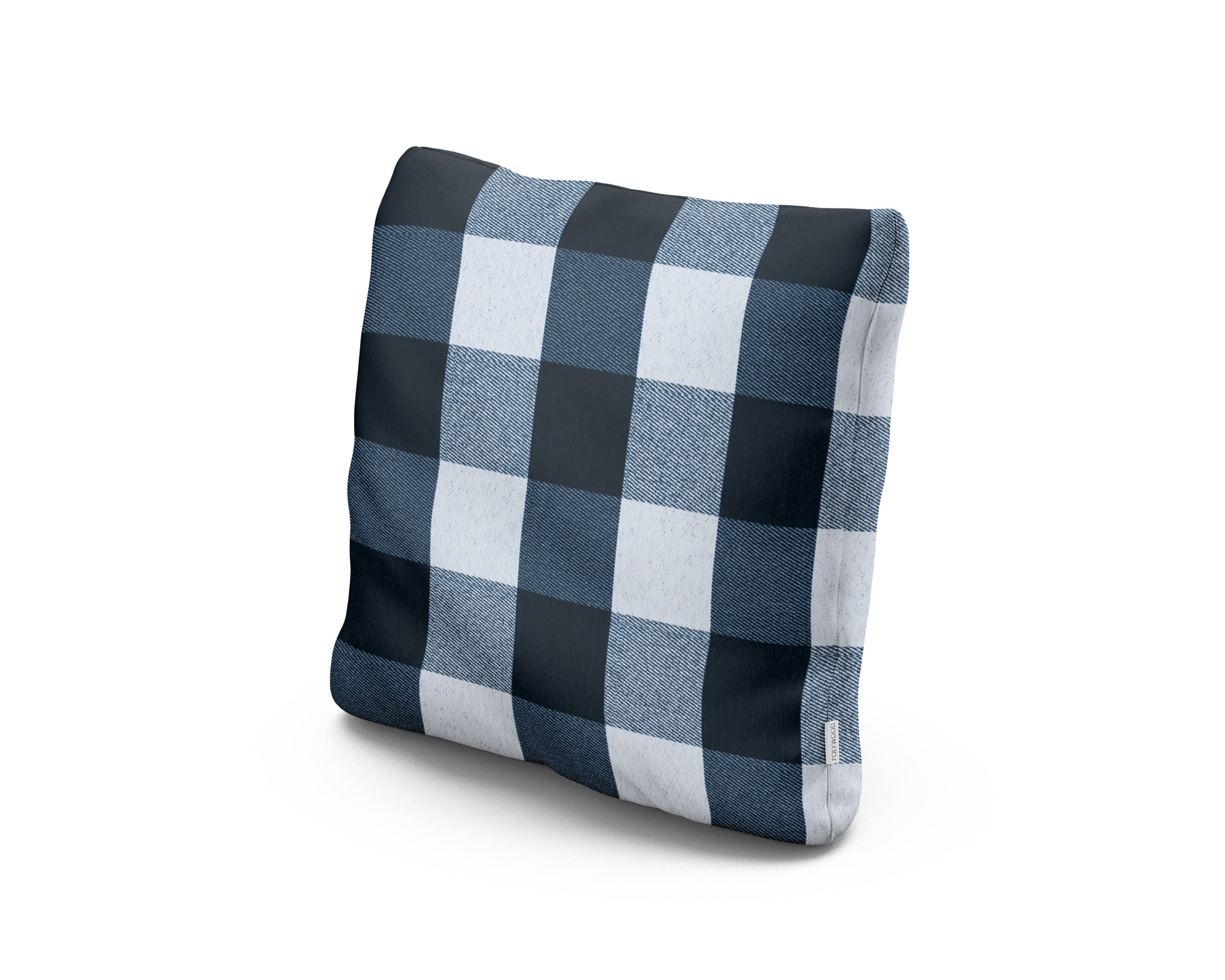 18" Outdoor Throw Pillow in Buffalo Plaid Marine Indigo