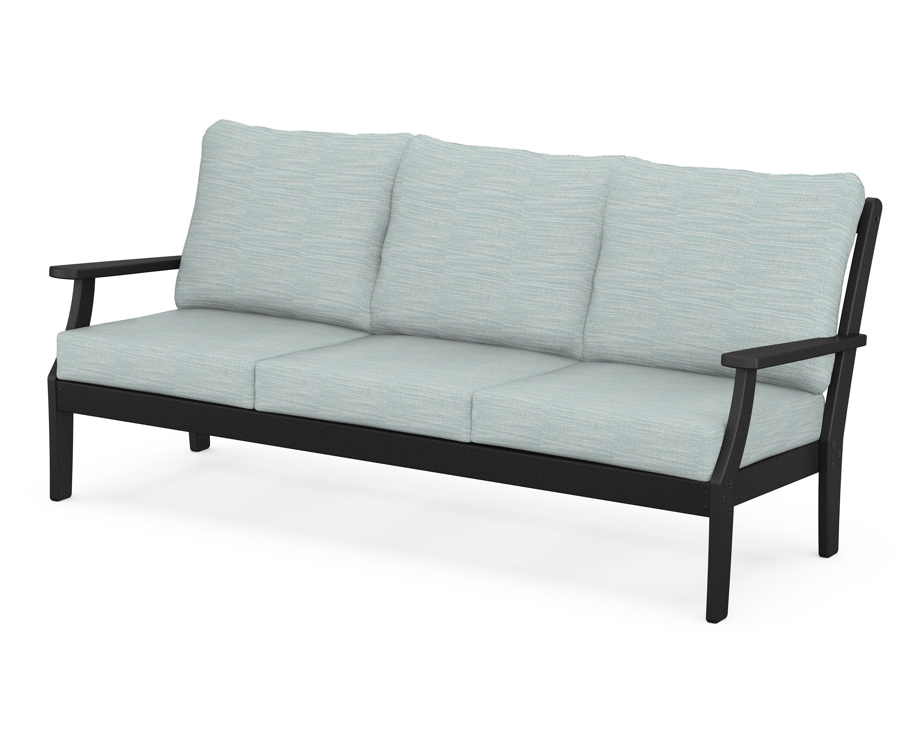 Braxton Deep Seating Sofa in Black / Soothe Mist