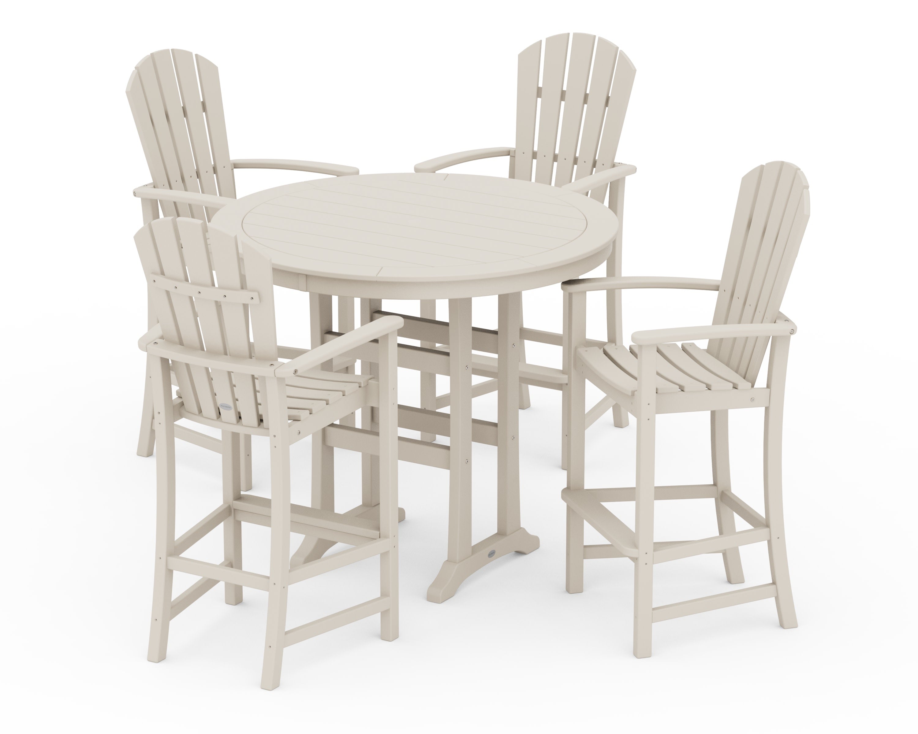 Palm Coast 5-Piece Round Bar Set in Sand
