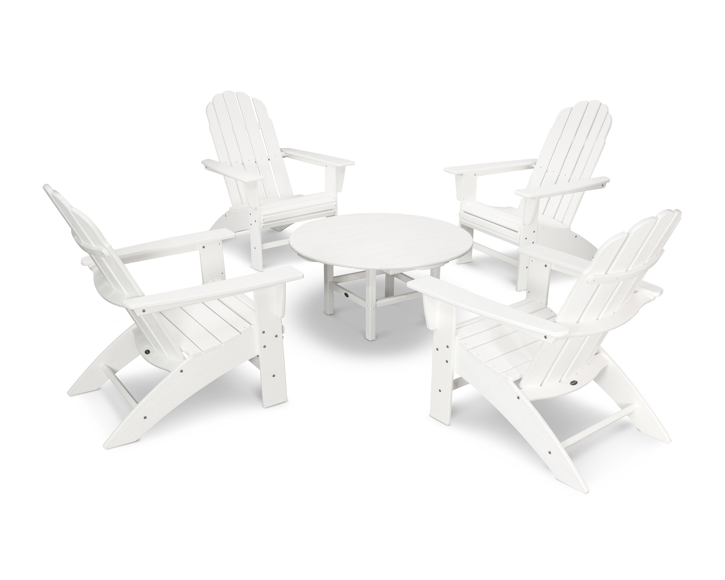 Vineyard 5-Piece Oversized Adirondack Set in Vintage White