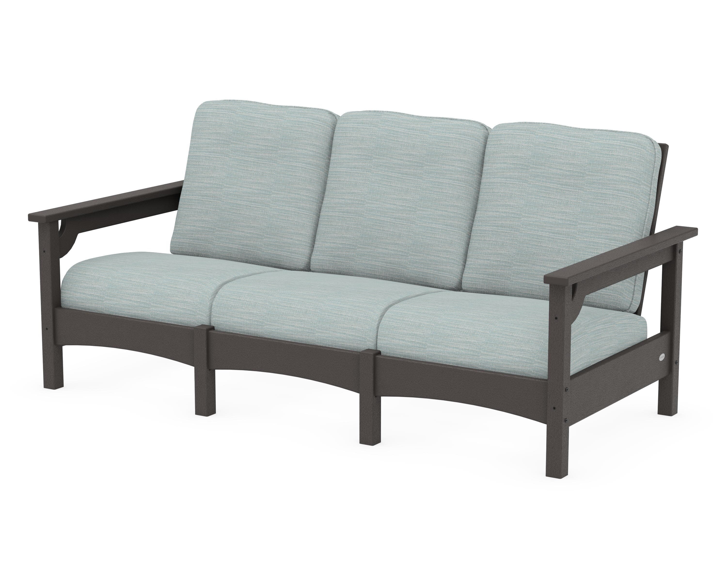 Club Sofa in Vintage Coffee / Soothe Mist
