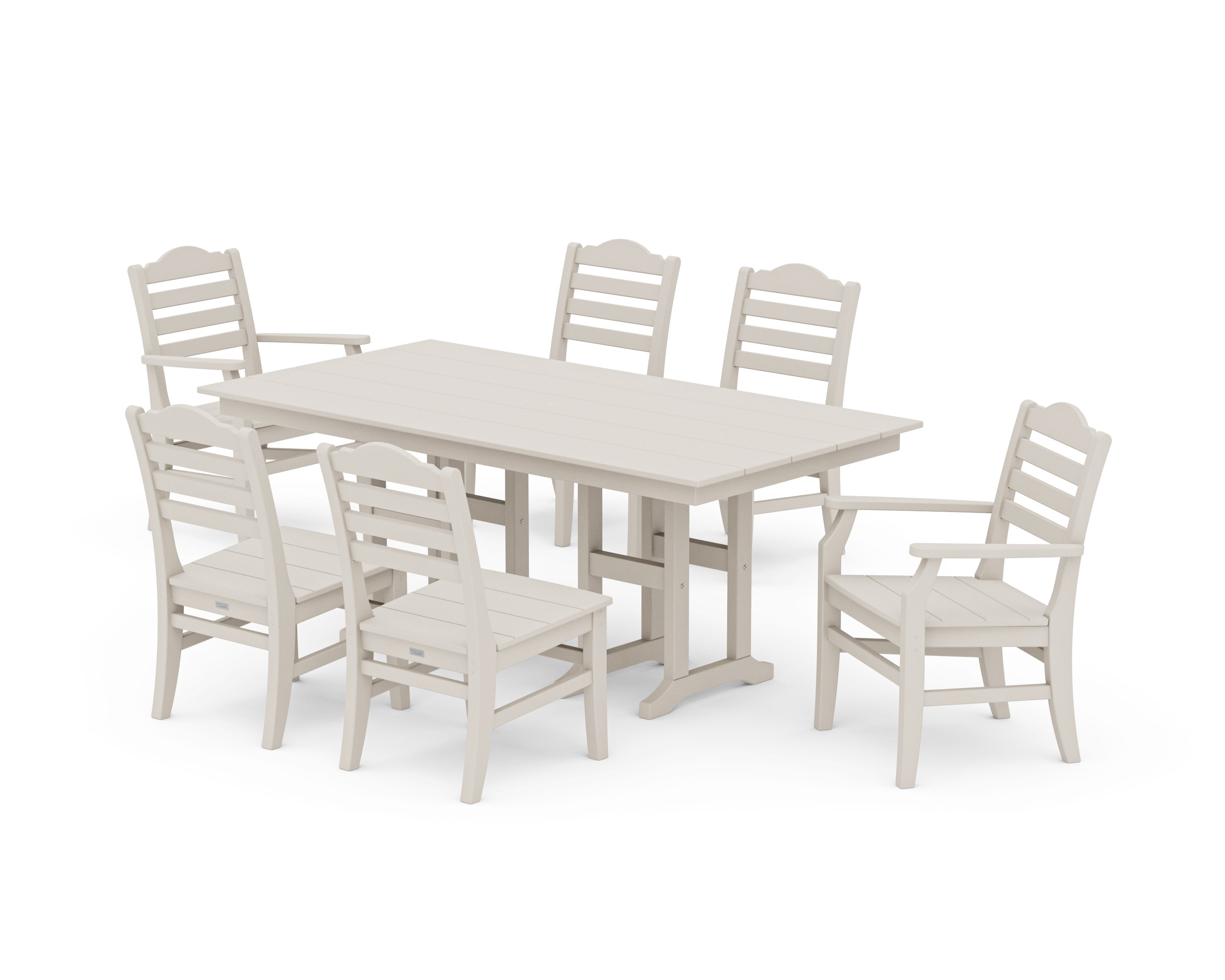 Savannah 7-Piece Farmhouse Dining Set in Sand