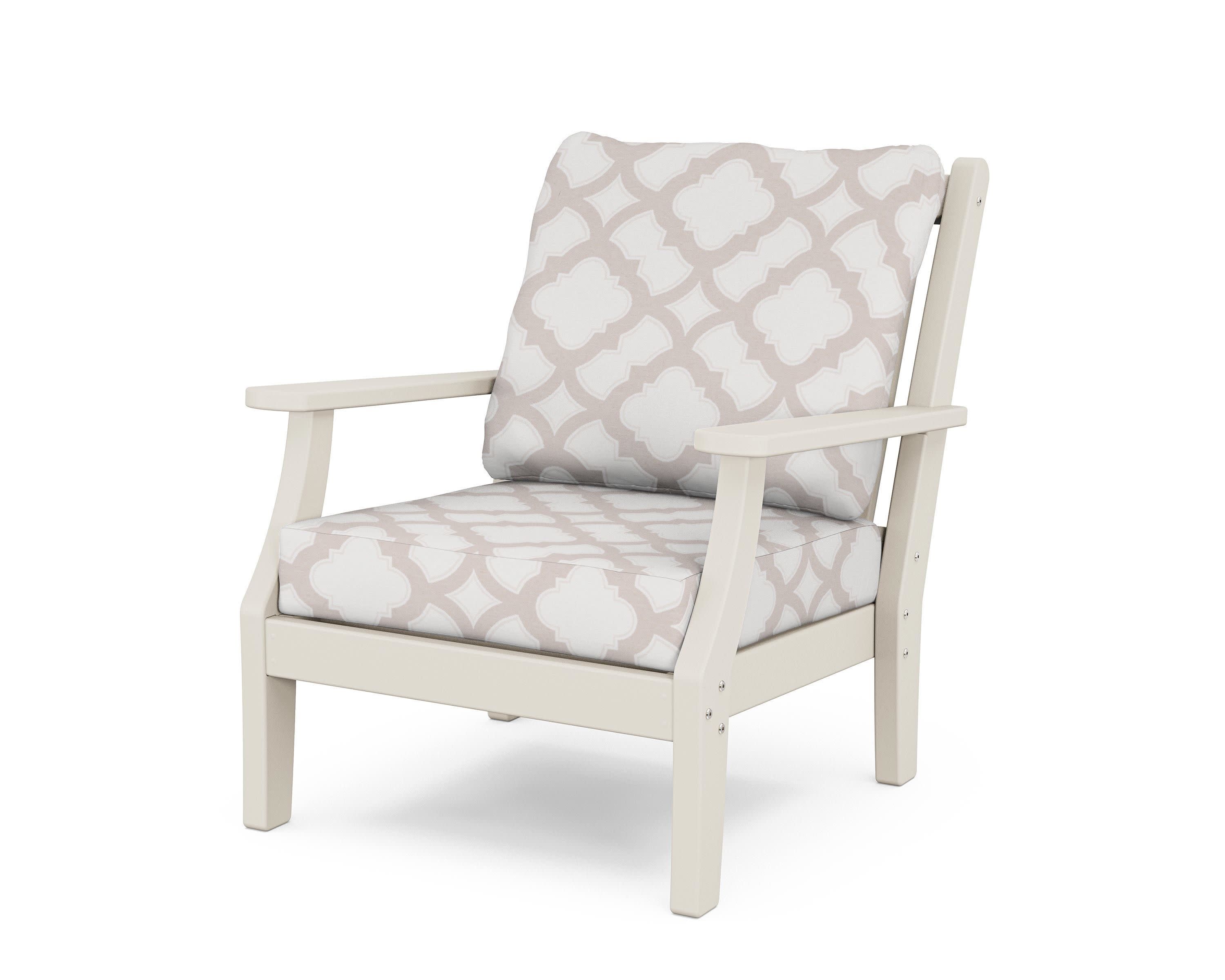 Wovendale Deep Seating Chair in Sand / Trellis Dune Burlap