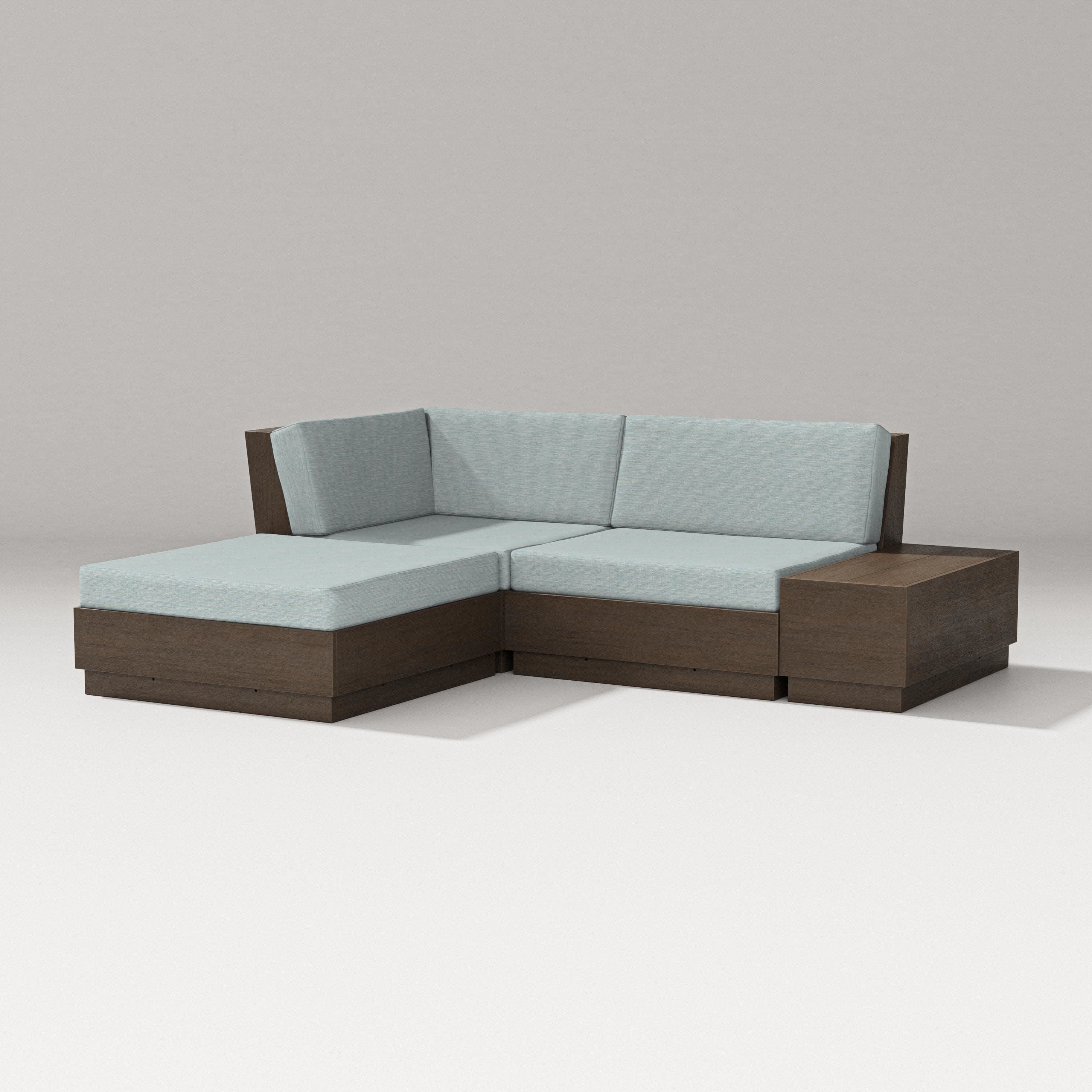 Elevate Loveseat Sectional with Chaise in Kona / Soothe Mist