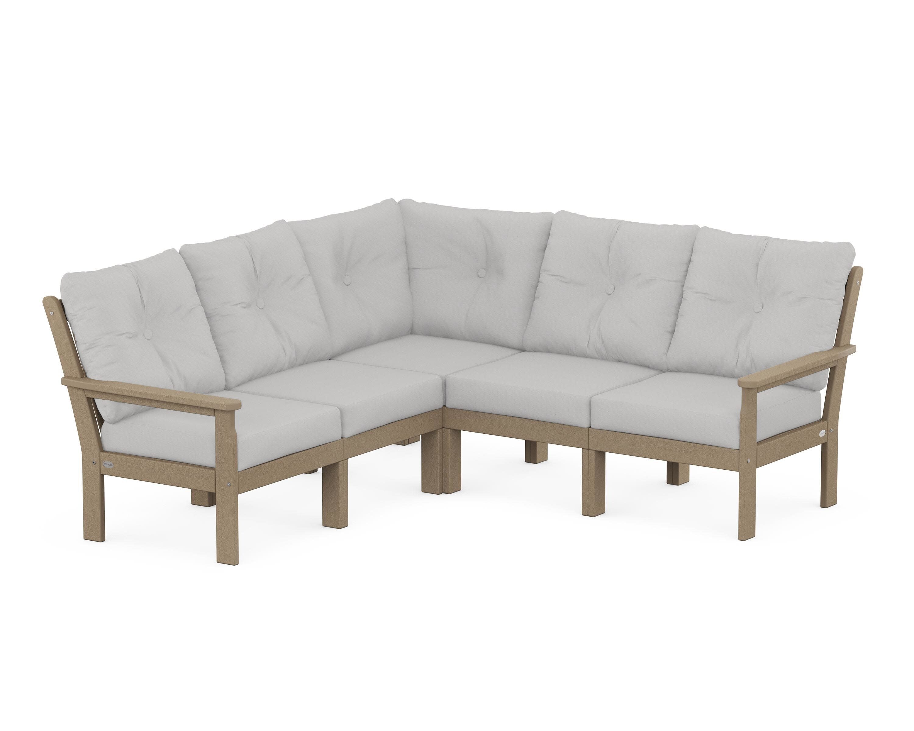 Vineyard 5-Piece Sectional in Vintage Sahara / Diamond in the Rough