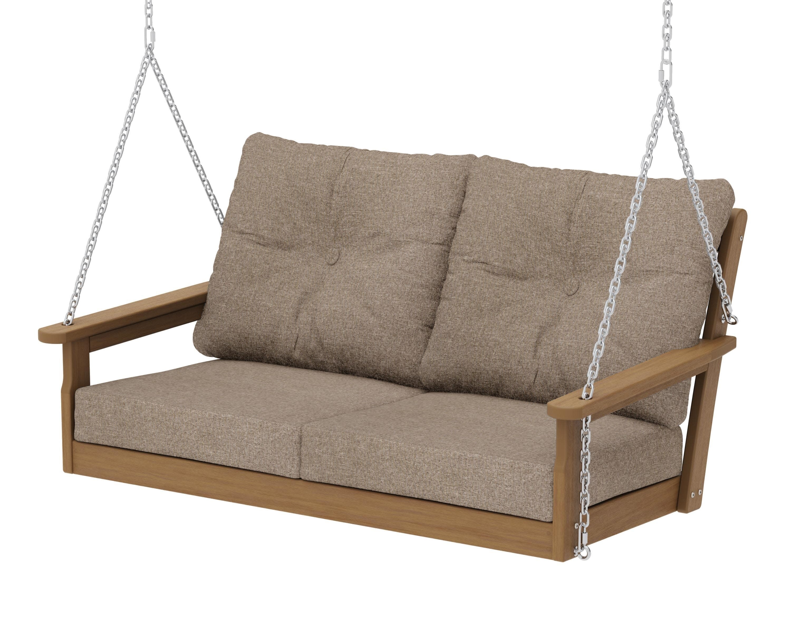 Vineyard Deep Seating Swing in Natural / Spiced Burlap