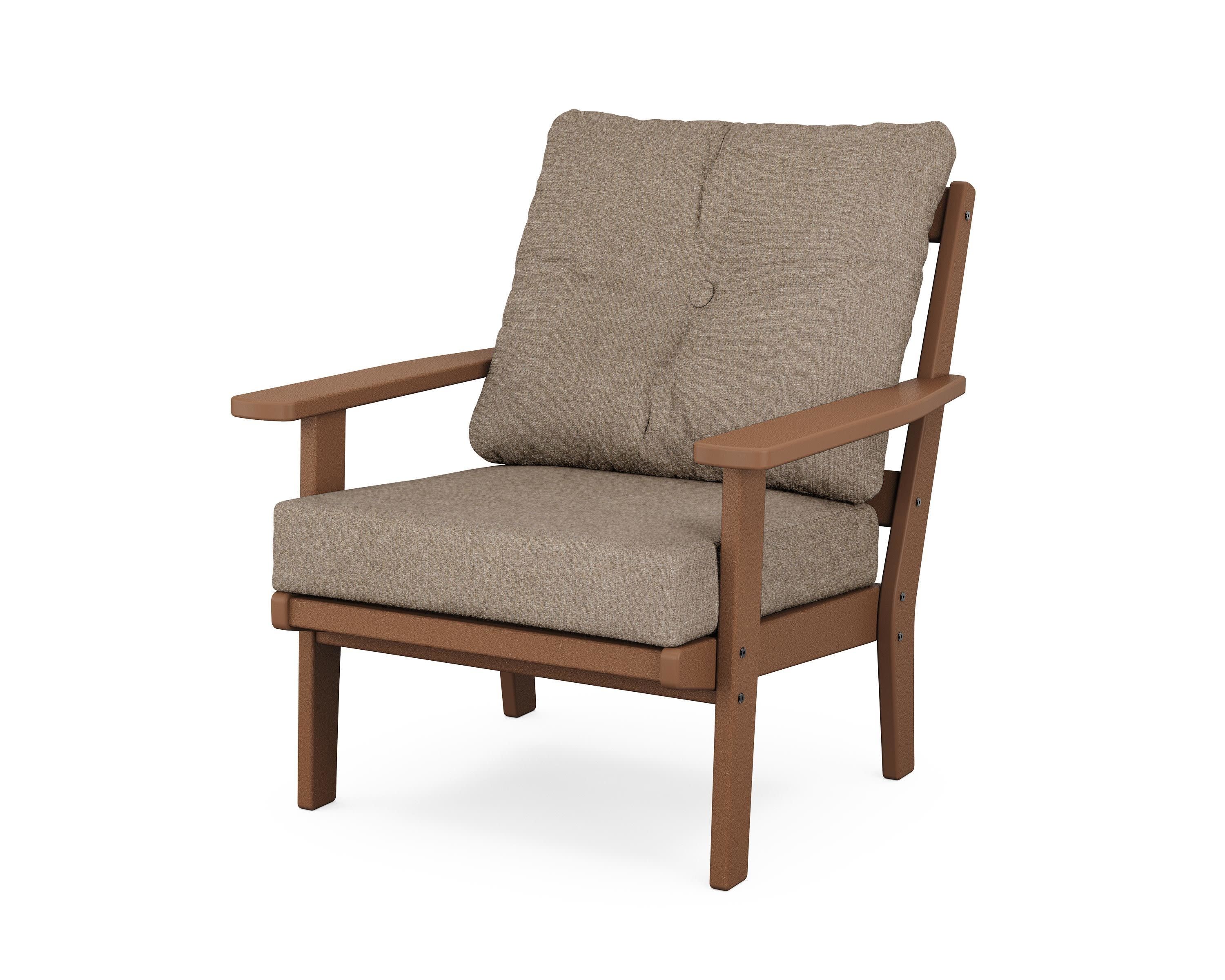 Oxford Deep Seating Chair in Teak / Spiced Burlap