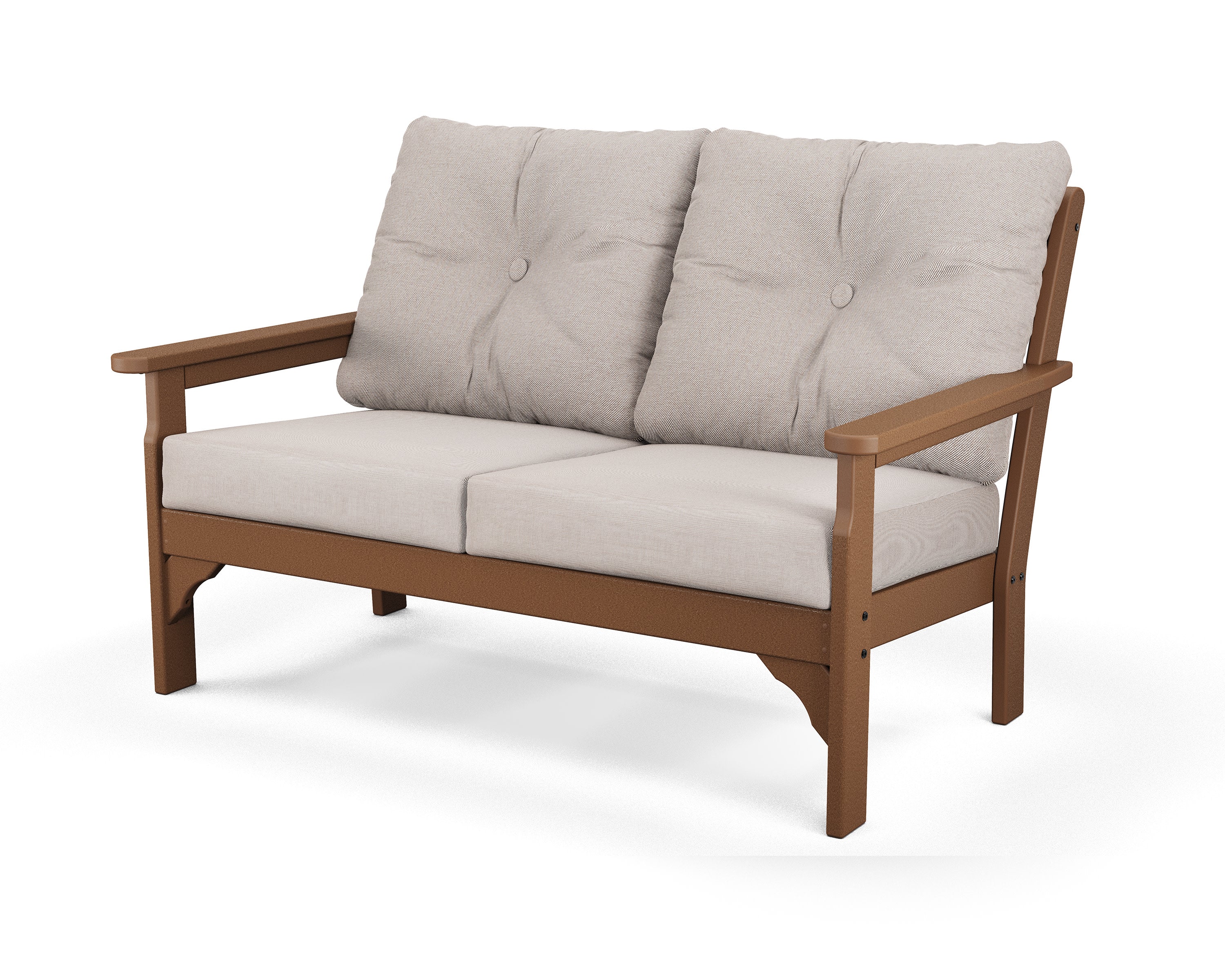 Vineyard Deep Seating Loveseat in Teak / Dune Burlap