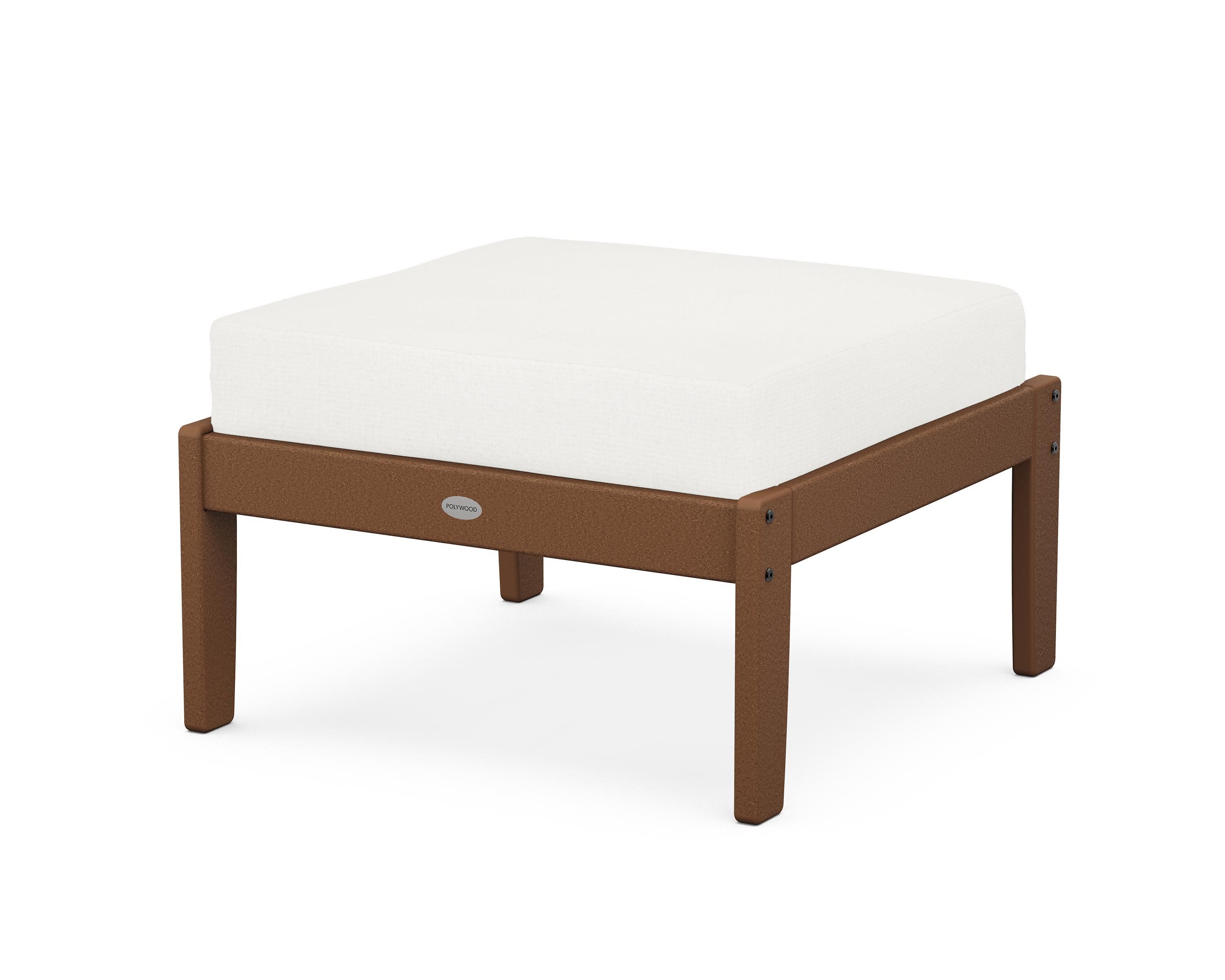 Braxton Deep Seating Ottoman in Teak / Natural Linen