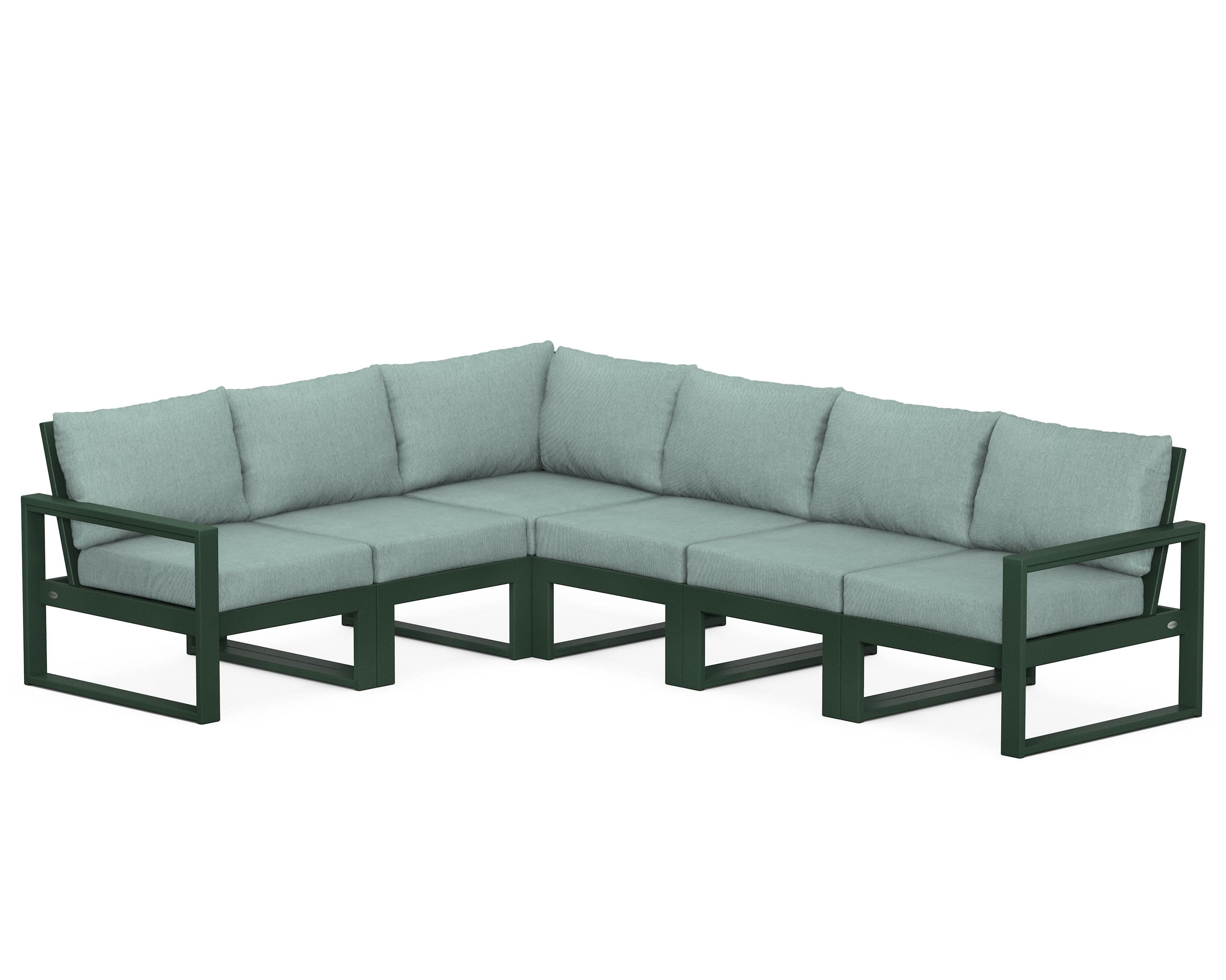 EDGE 6-Piece Modular Deep Seating Set in Green / Glacier Spa