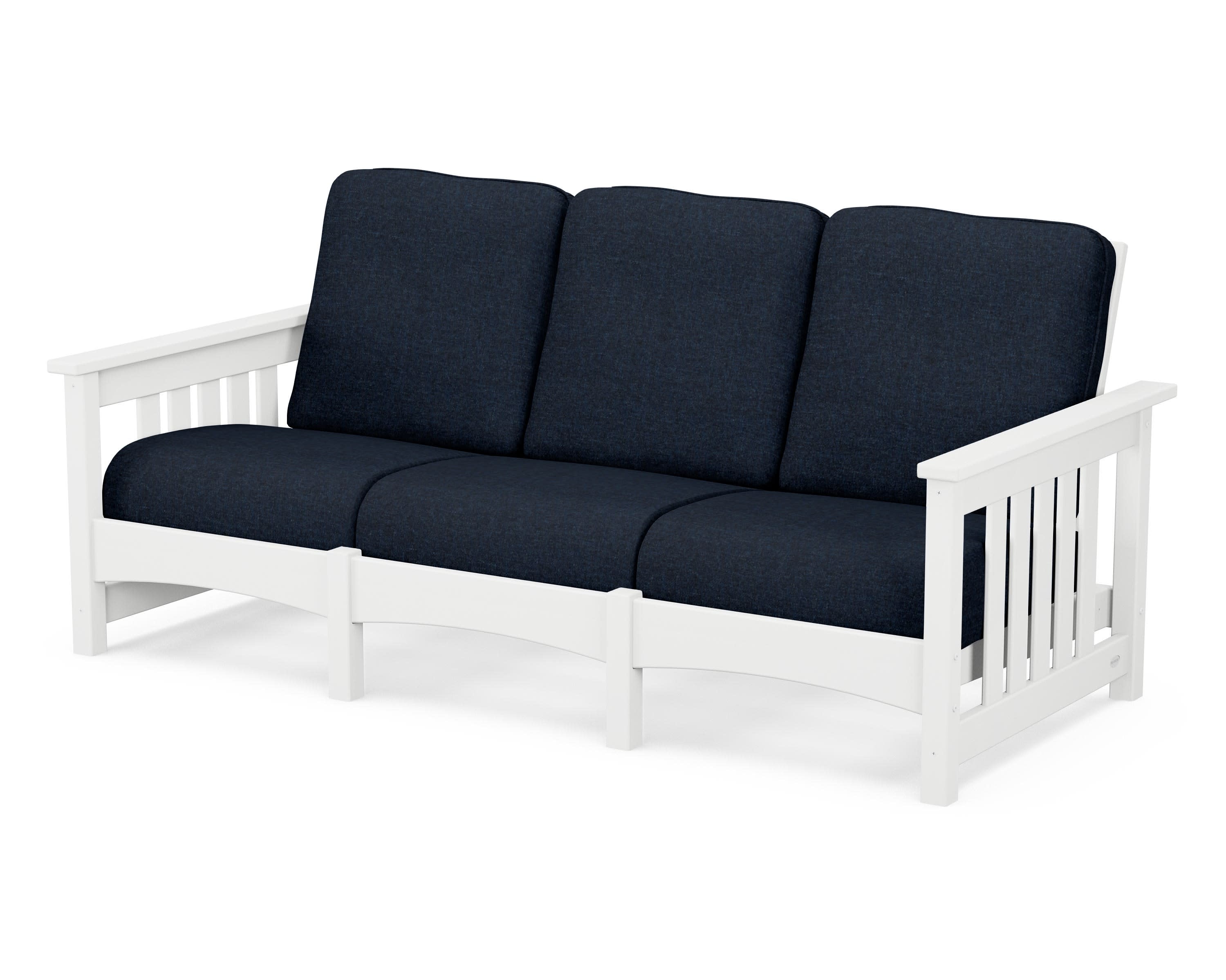 Club Mission Sofa in White / Marine Indigo