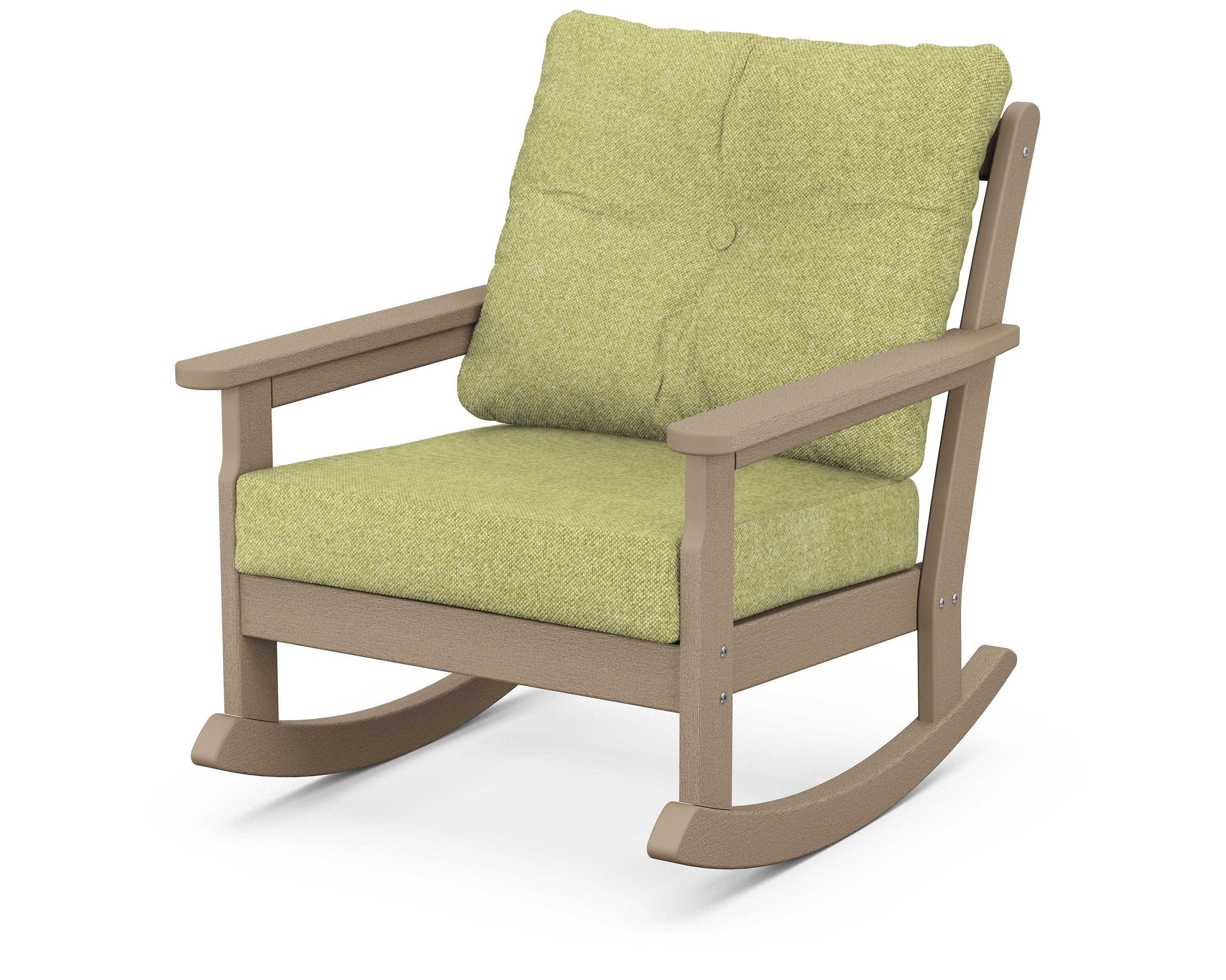 Vineyard Deep Seating Rocking Chair in Vintage Sahara / Chartreuse Boucle