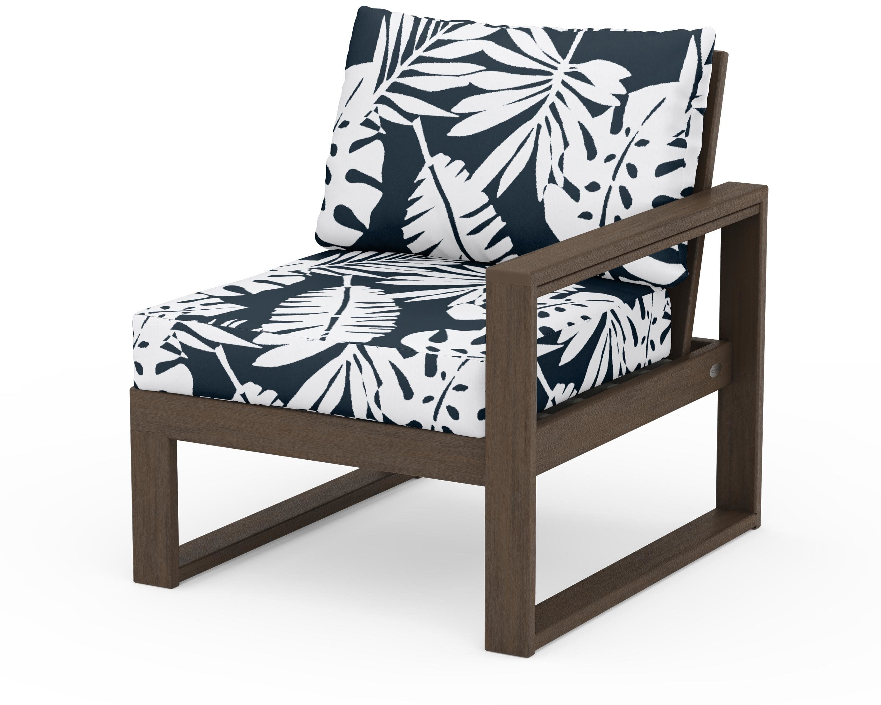 EDGE Modular Right Arm Chair in Kona / Leaf Marine Indigo