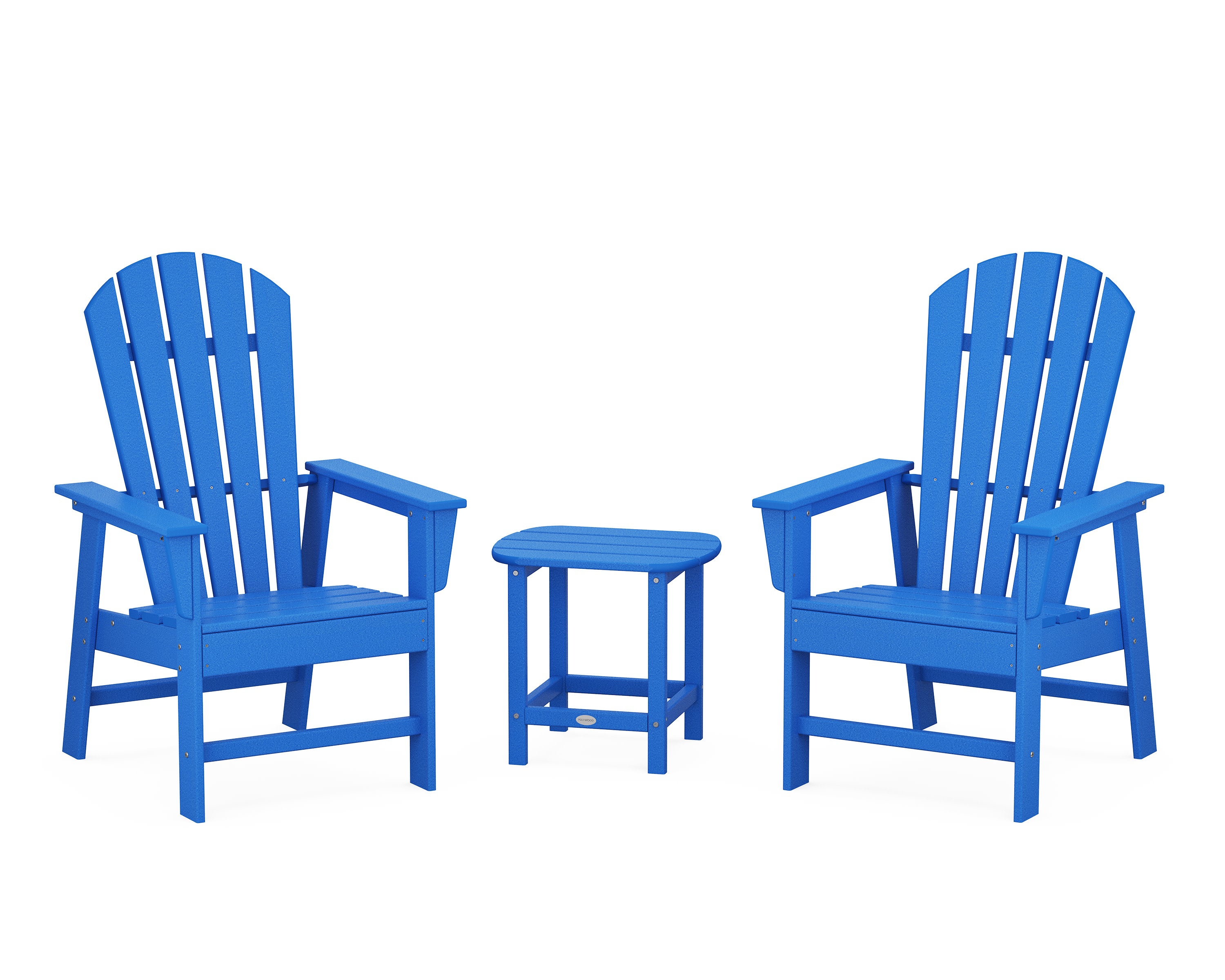 South Beach Casual Chair 3-Piece Set with 18" South Beach Side Table in Pacific Blue