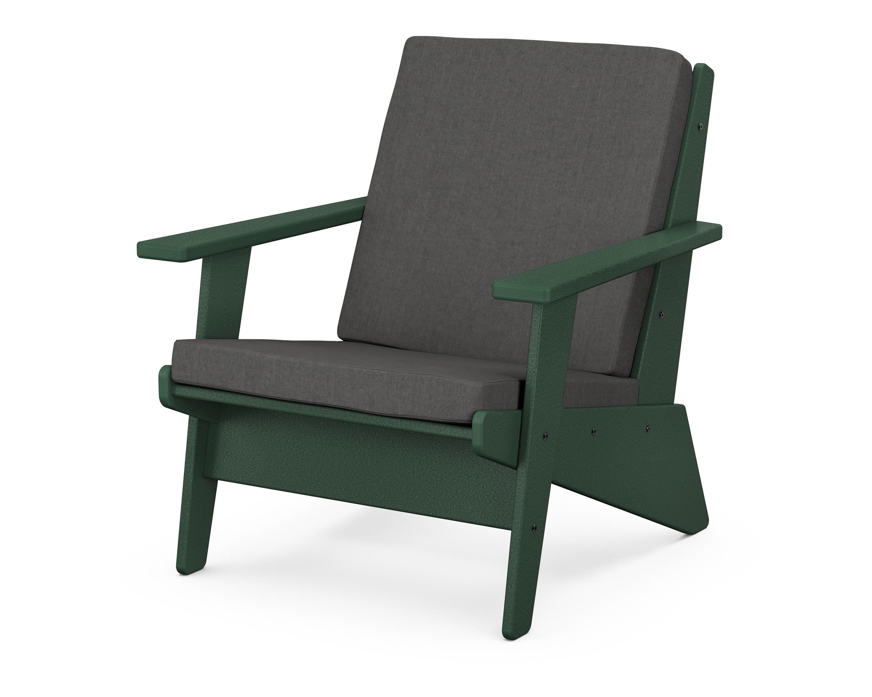 Riviera Modern Lounge Chair in Green / Spectrum Carbon