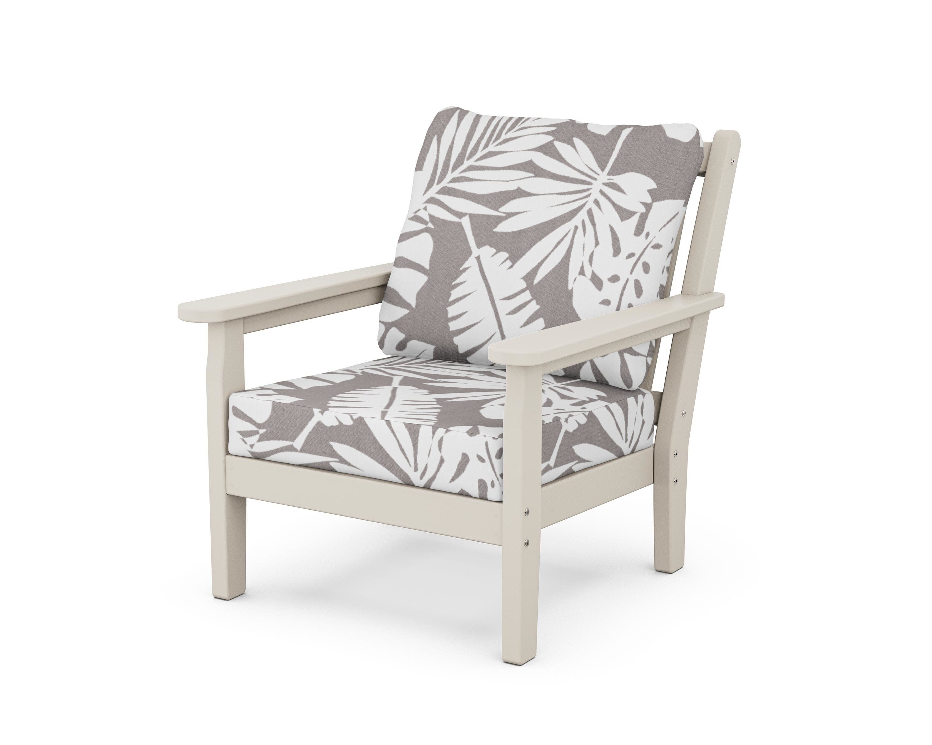 Chippendale Deep Seating Chair in Sand / Leaf Grey Mist