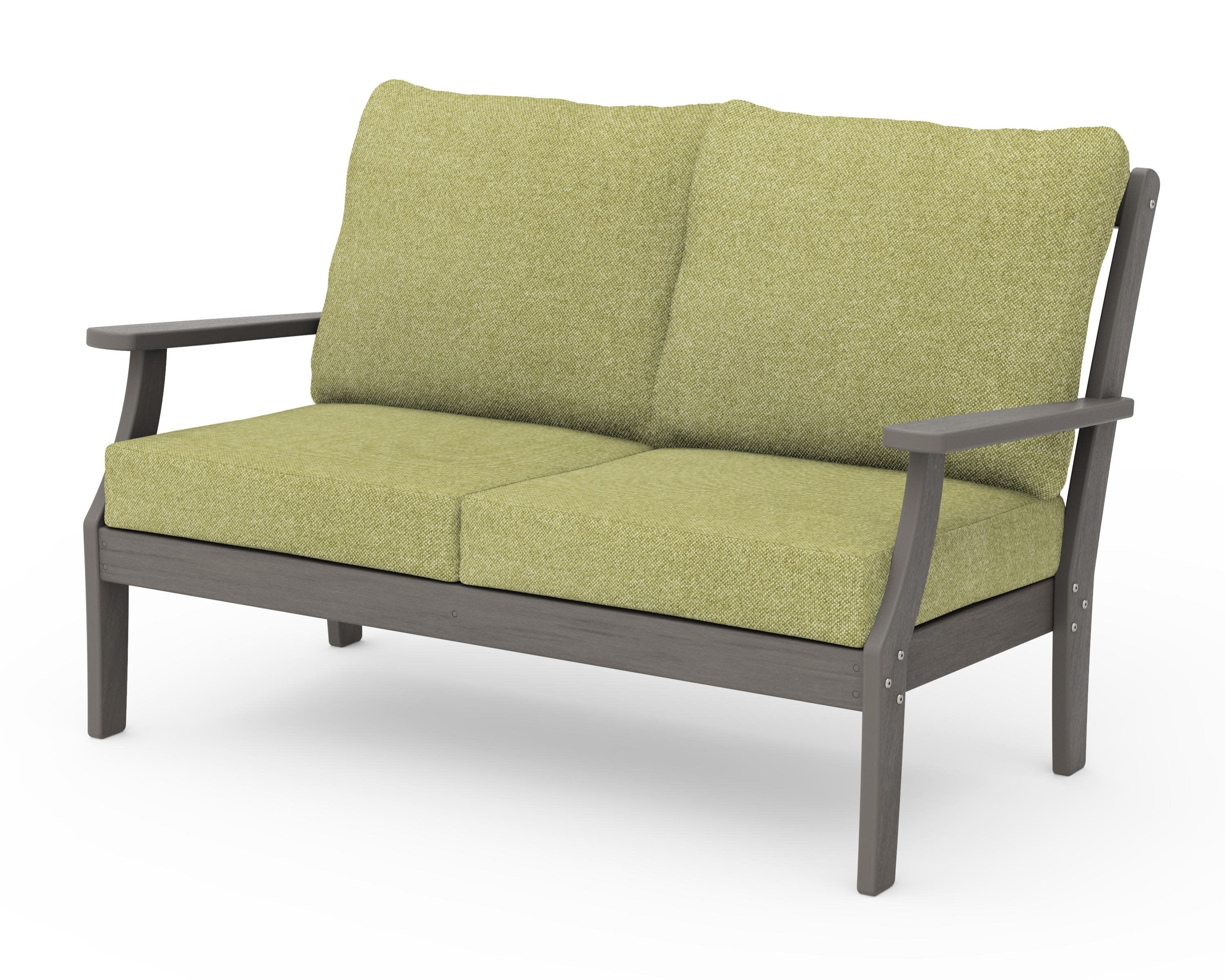 Braxton Deep Seating Loveseat in Driftwood / Chartreuse Boucle