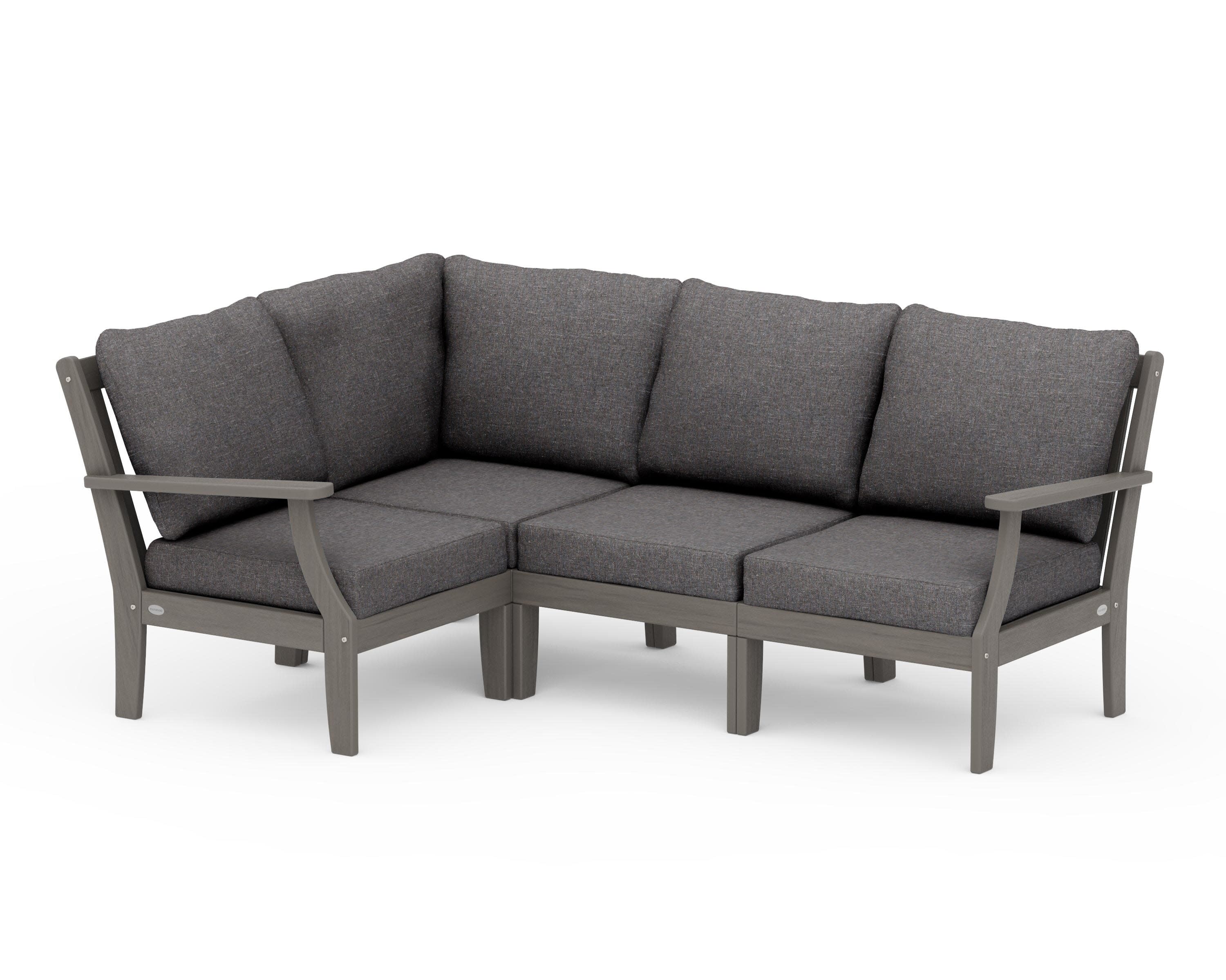 Braxton Modular 4-Piece Deep Seating Set in Driftwood / Ash Charcoal