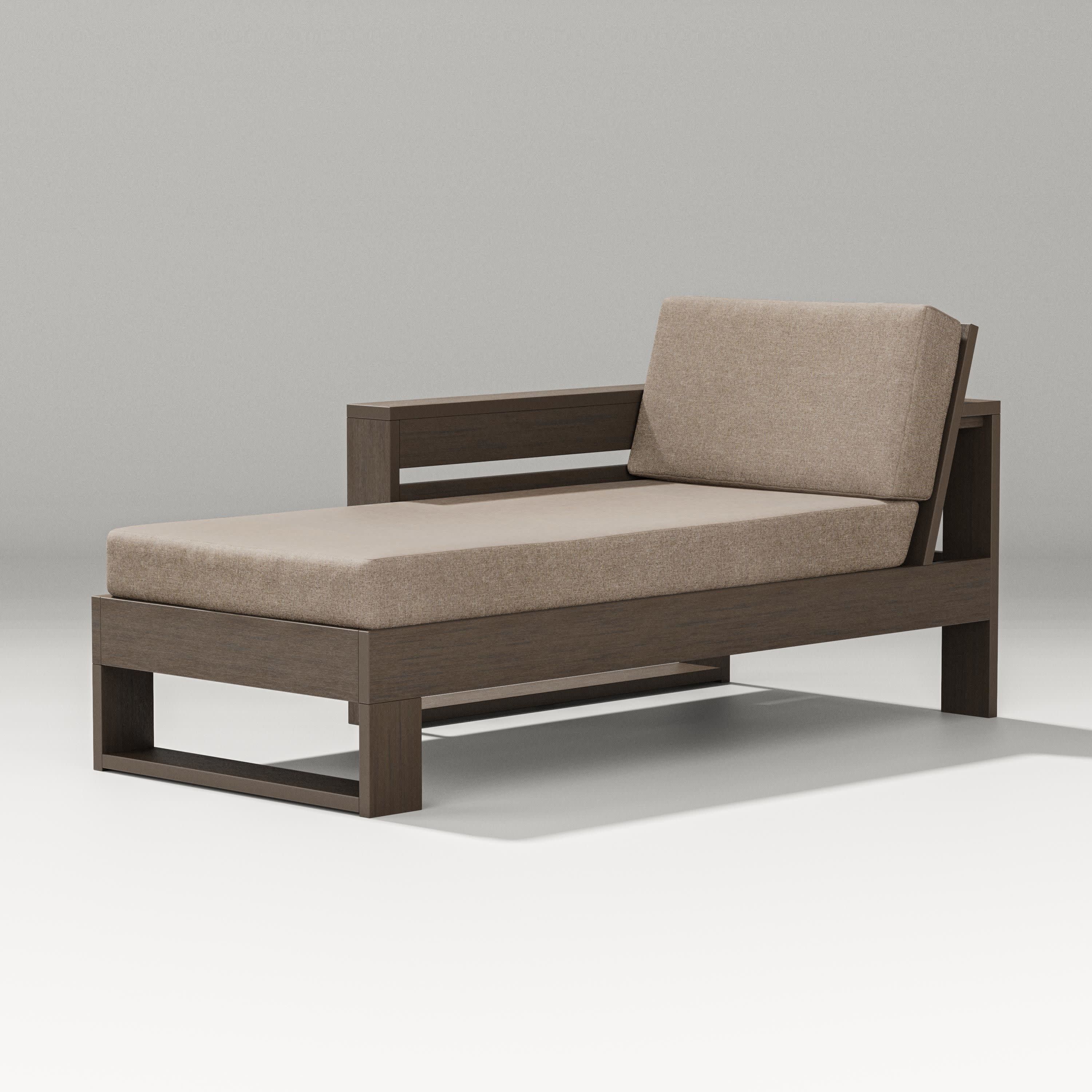 Latitude Modular Left Arm Chaise in Kona / Spiced Burlap