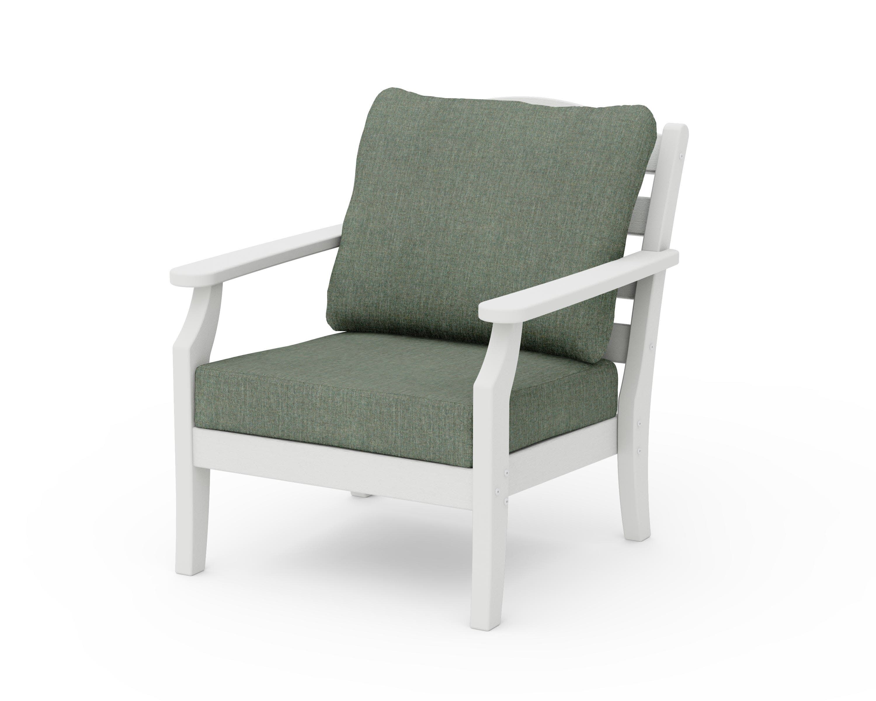 Savannah Deep Seating Chair in Vintage White / Cast Sage