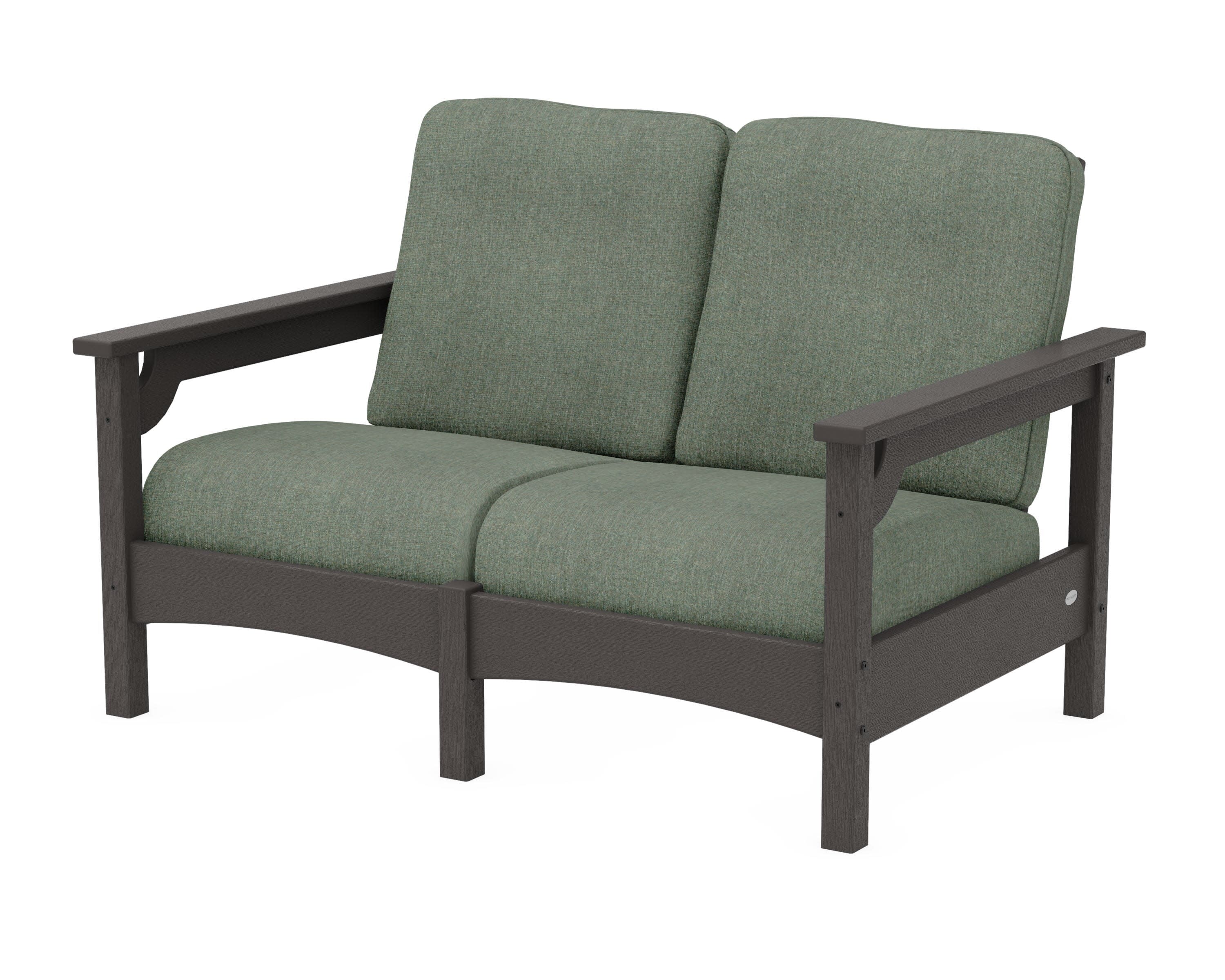 Club Loveseat in Vintage Coffee / Cast Sage