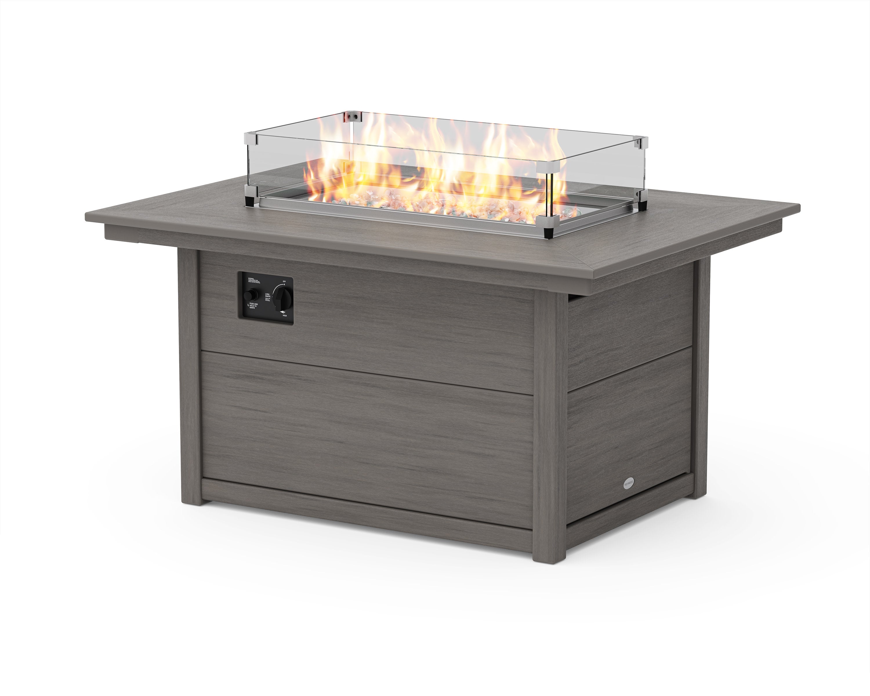 Rectangle 34" X 46" Fire Pit Table in Driftwood