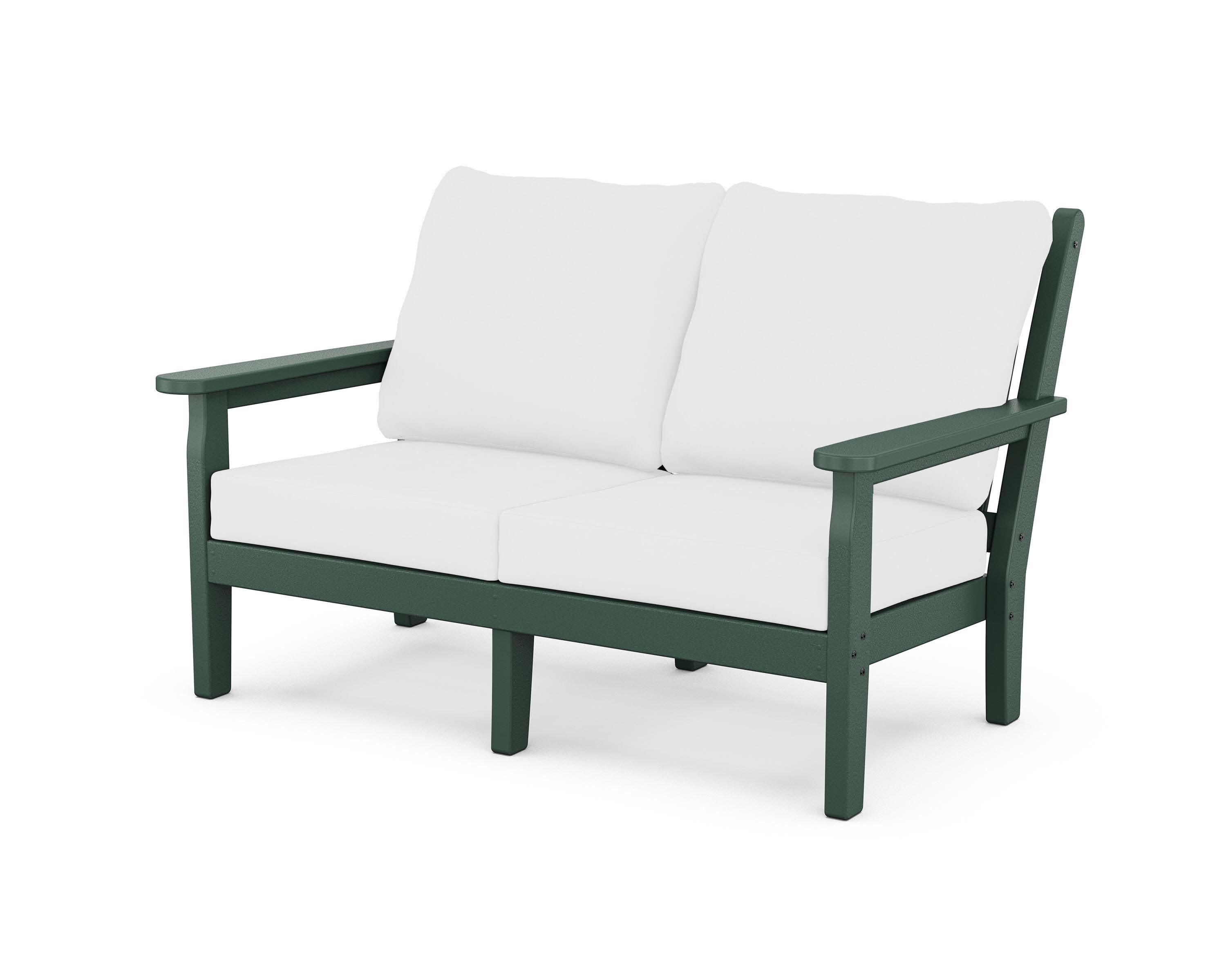 Chippendale Deep Seating Loveseat in Green / Natural