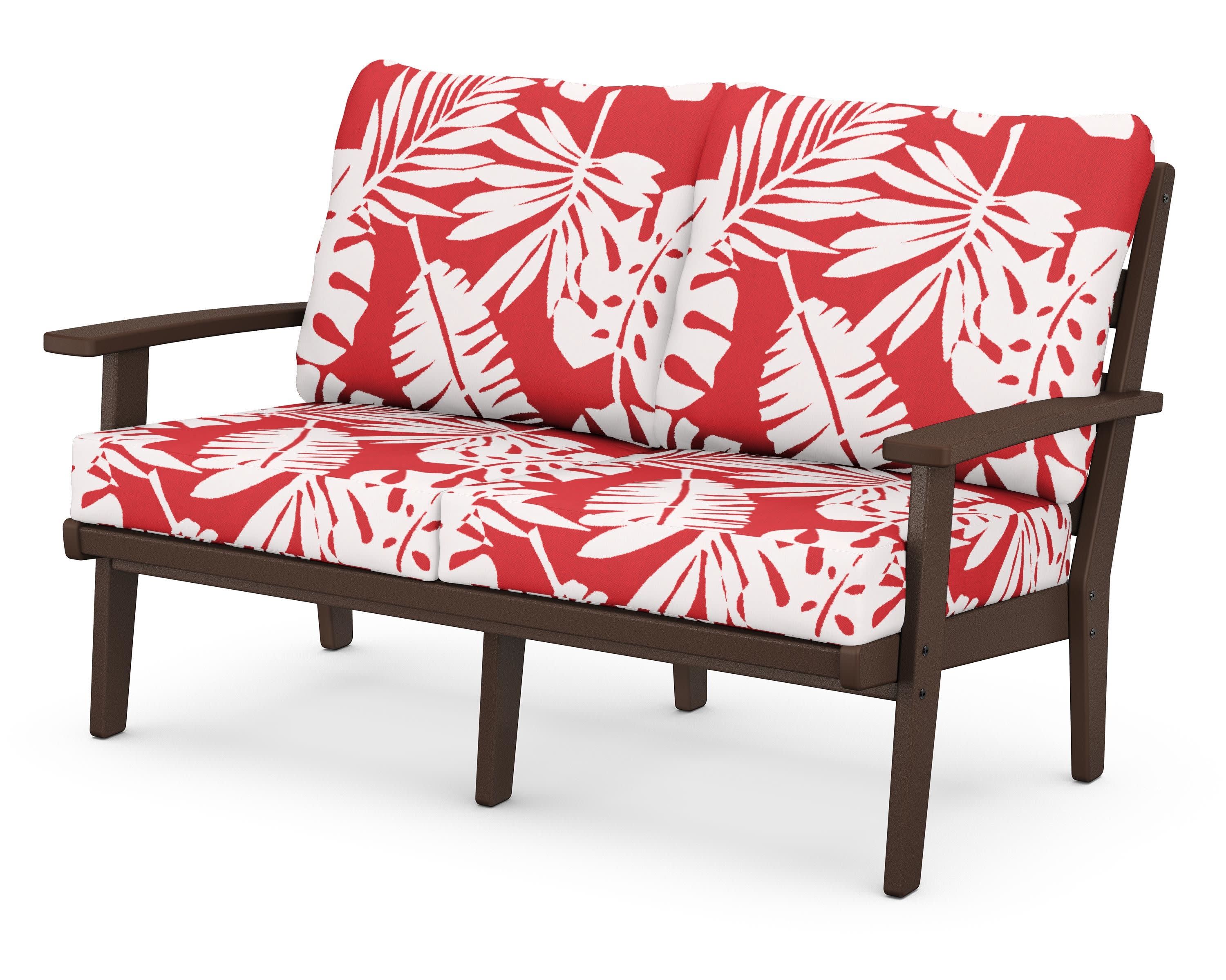 Grant Park Deep Seating Loveseat in Mahogany / Leaf Crimson