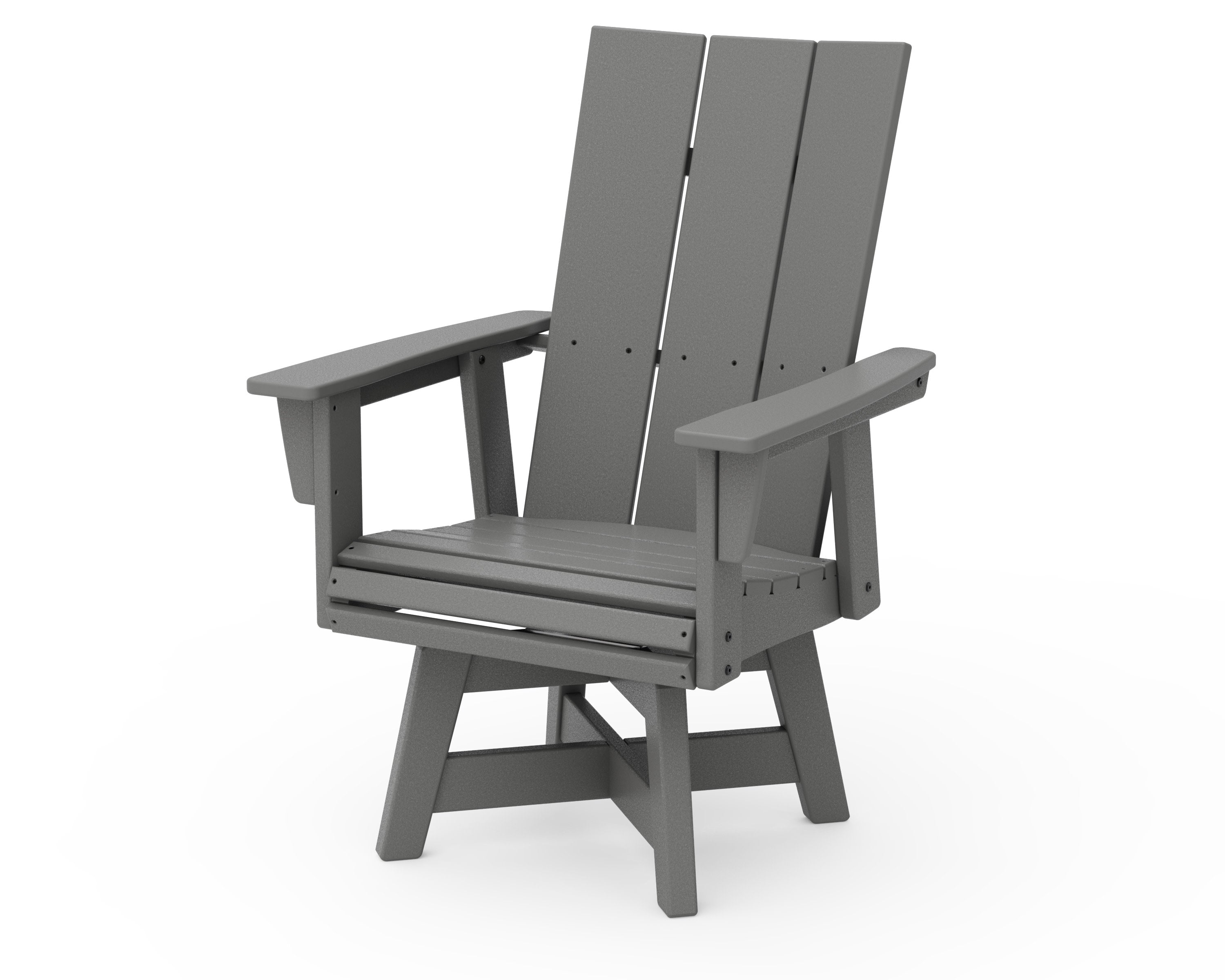 Modern Curveback Adirondack Swivel Dining Chair in Slate Grey