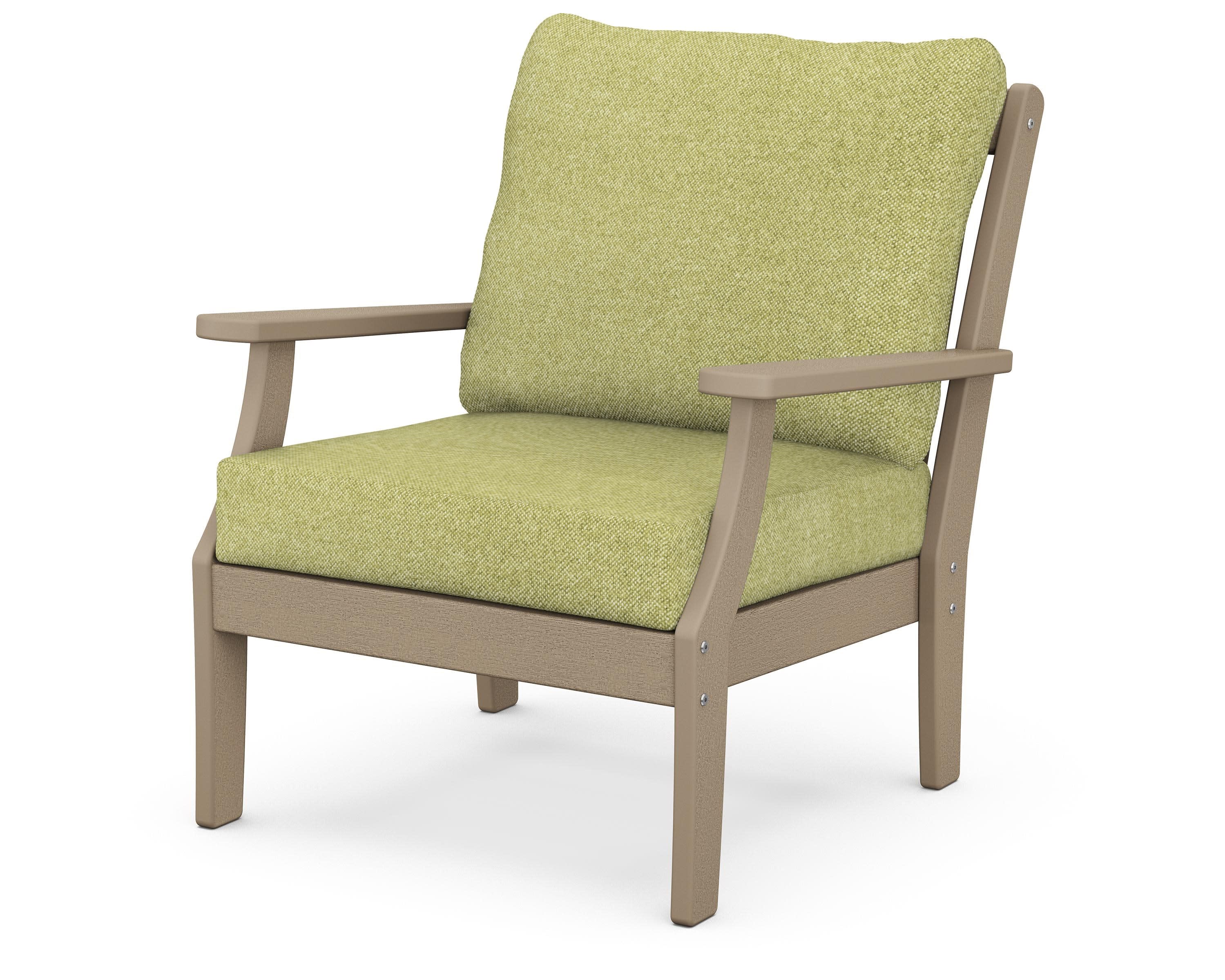 Braxton Deep Seating Chair in Vintage Sahara / Chartreuse Boucle