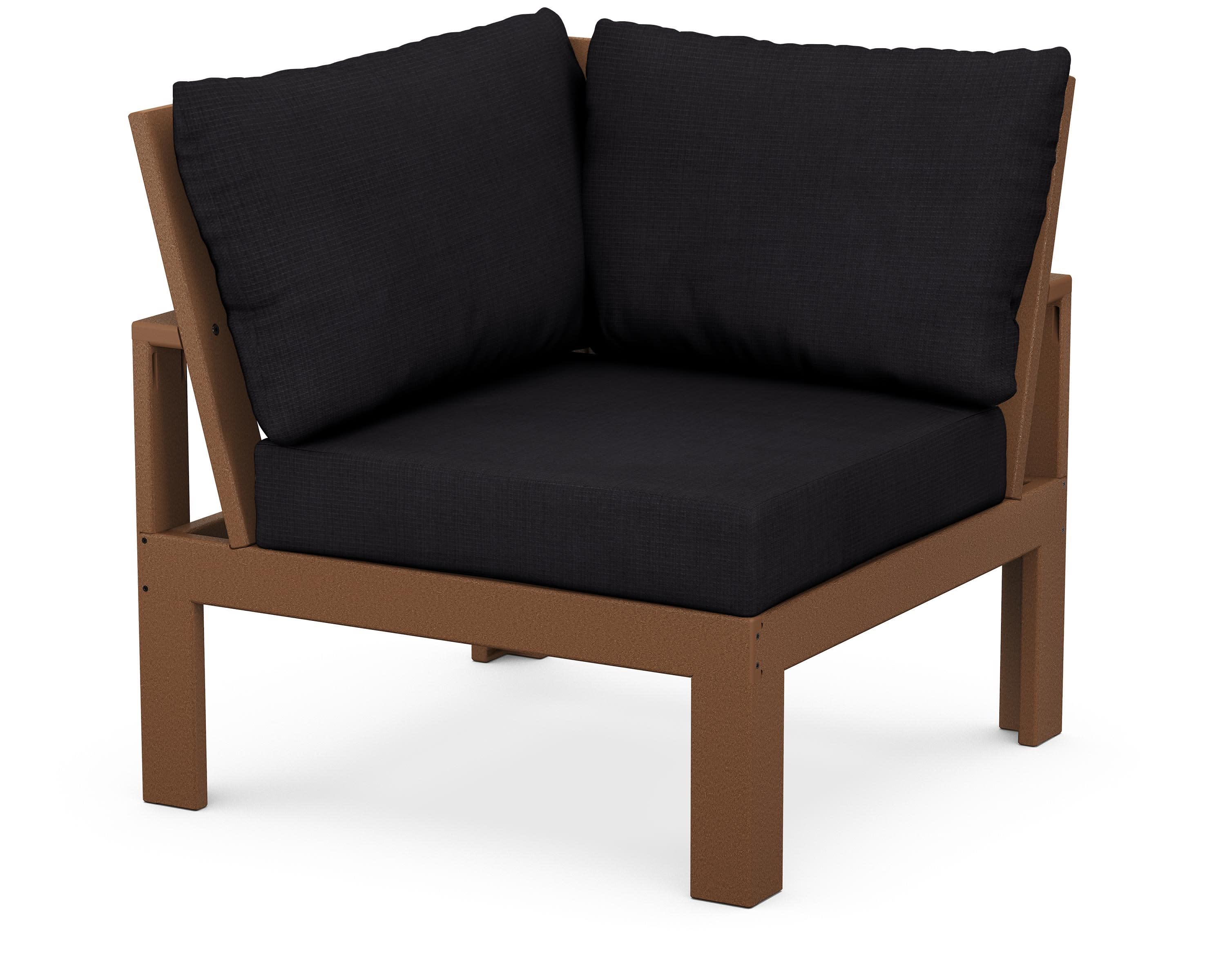 Modular Corner Chair in Teak / Midnight Linen