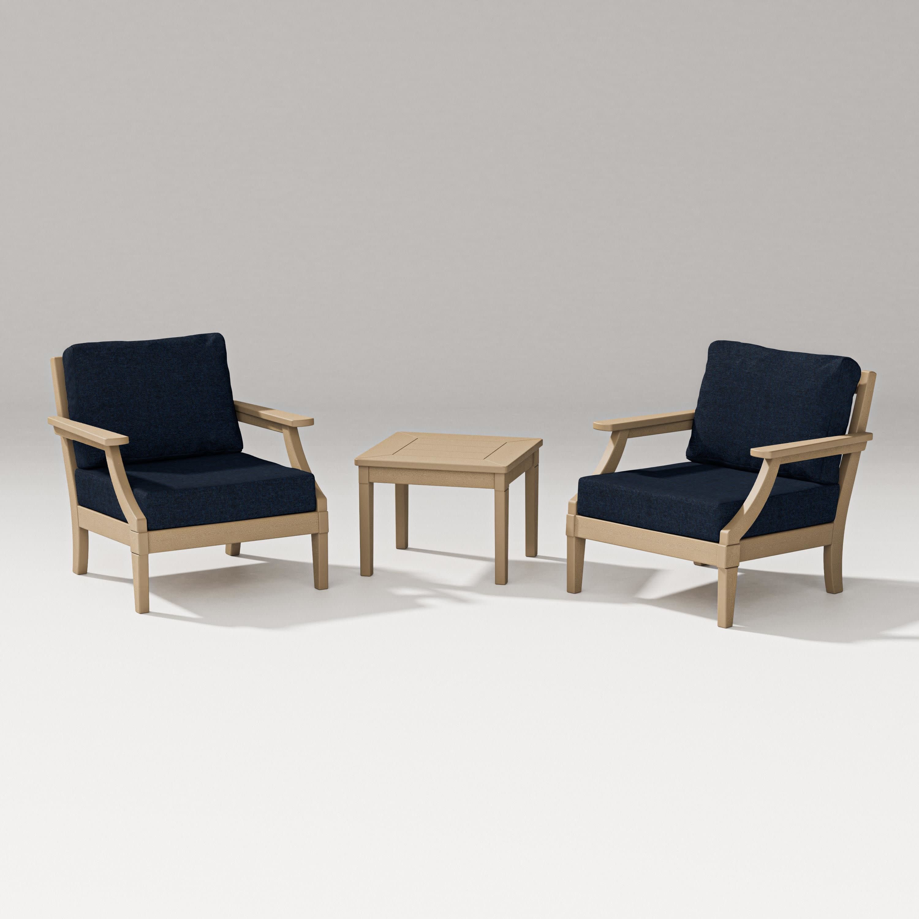Estate 3-Piece Lounge Chair Set in Vintage Sahara / Marine Indigo