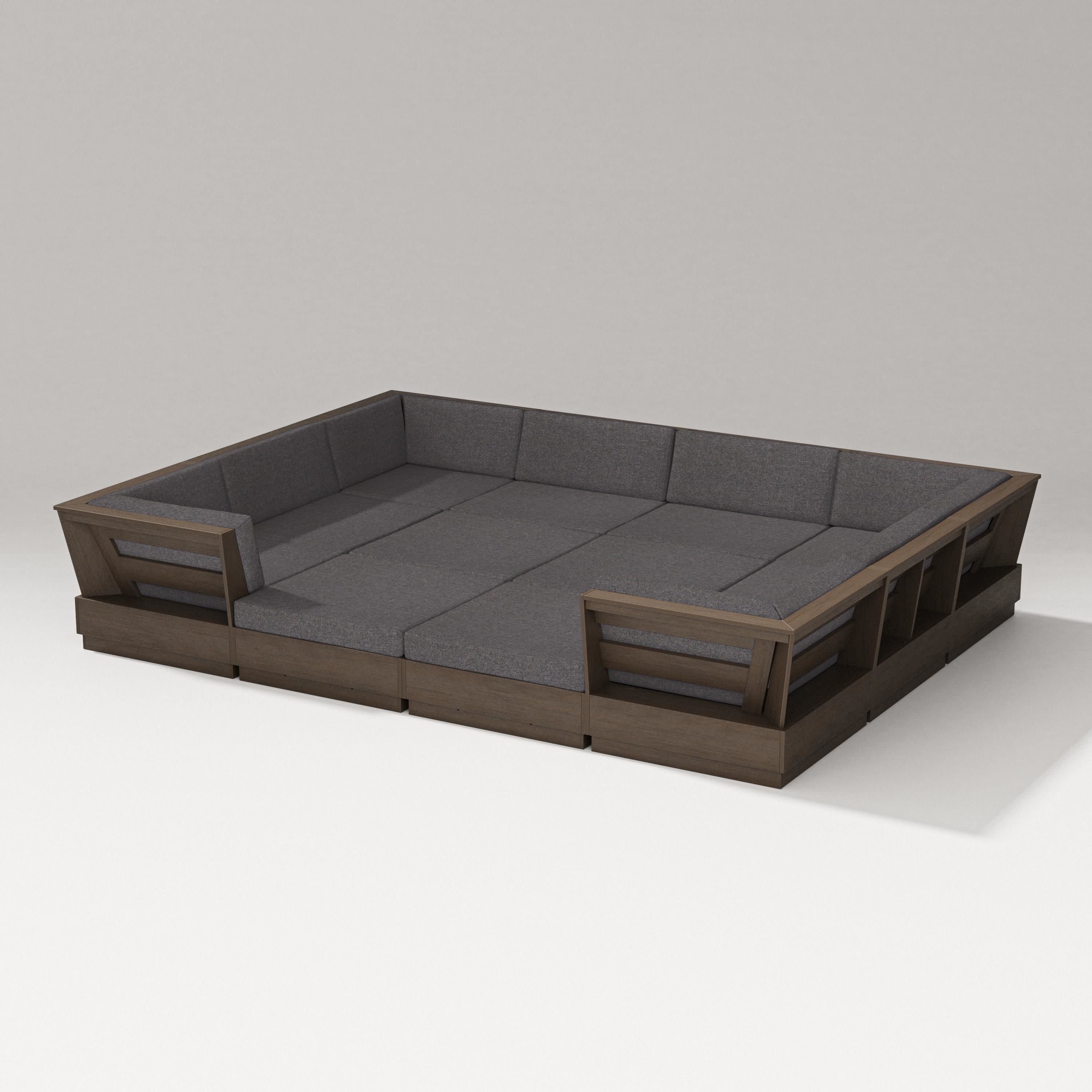 Elevate 12-Piece Pit Sectional in Kona / Ash Charcoal