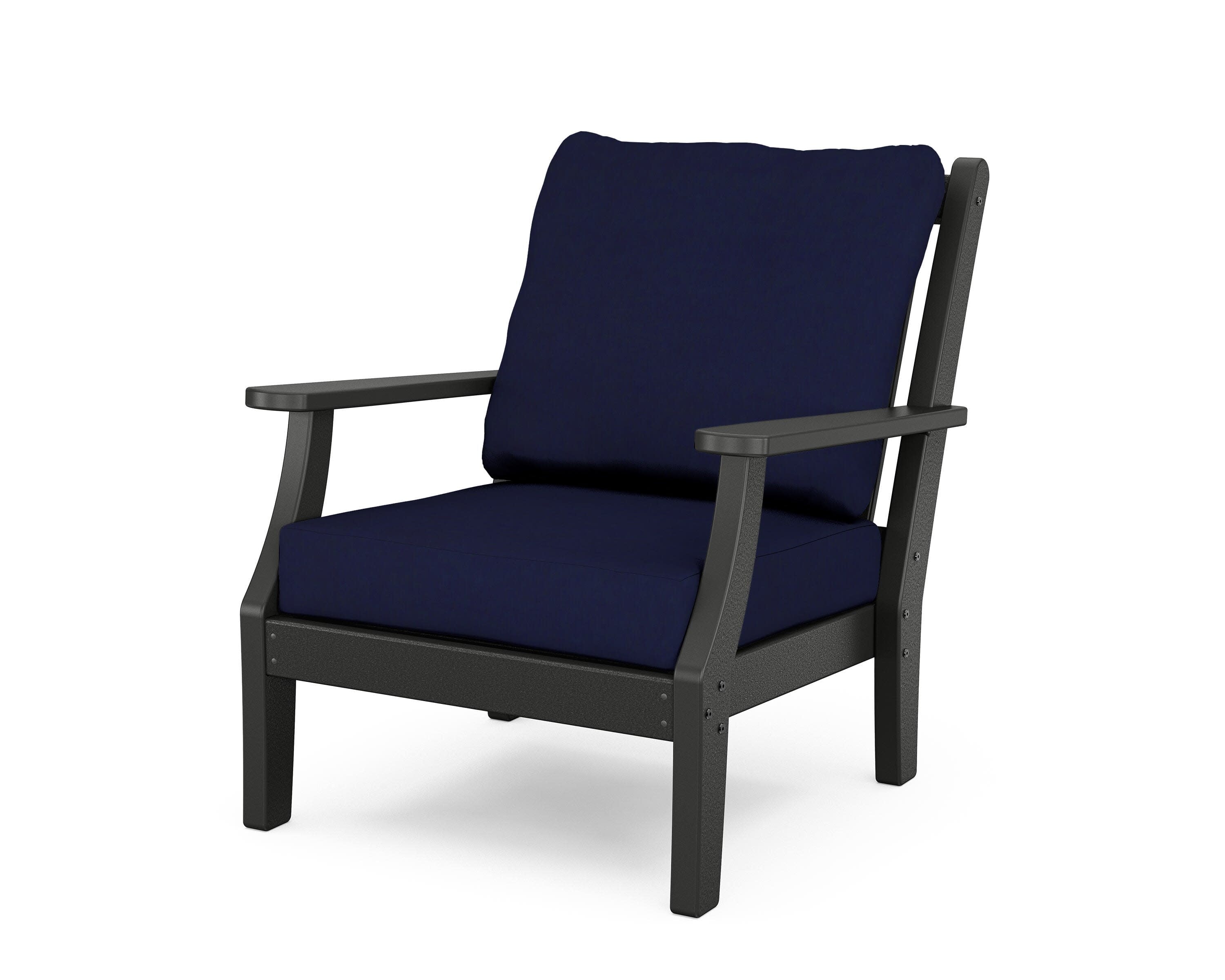 Wovendale Deep Seating Chair in Black / Navy