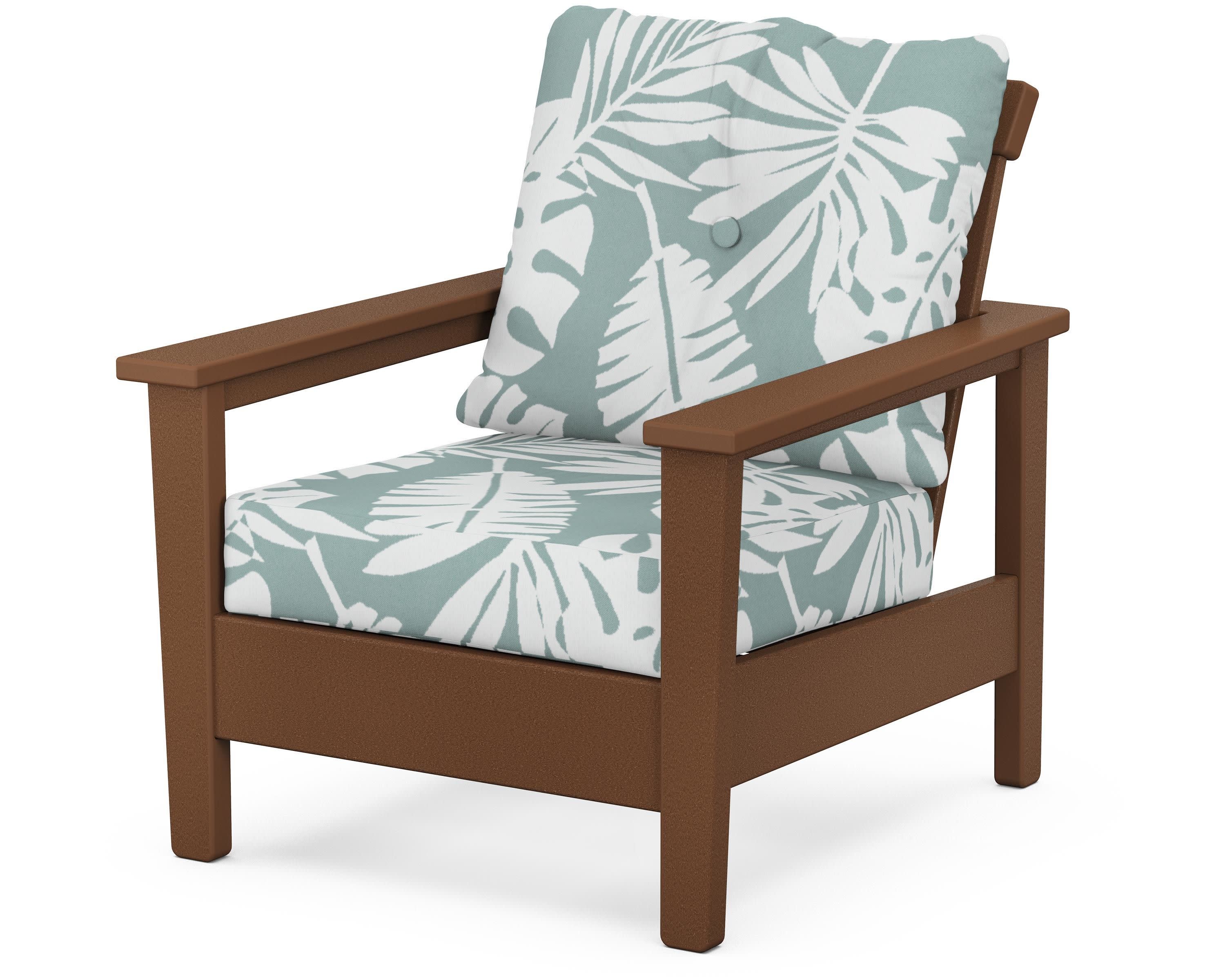Prescott Deep Seating Chair in Teak / Leaf Glacier Spa
