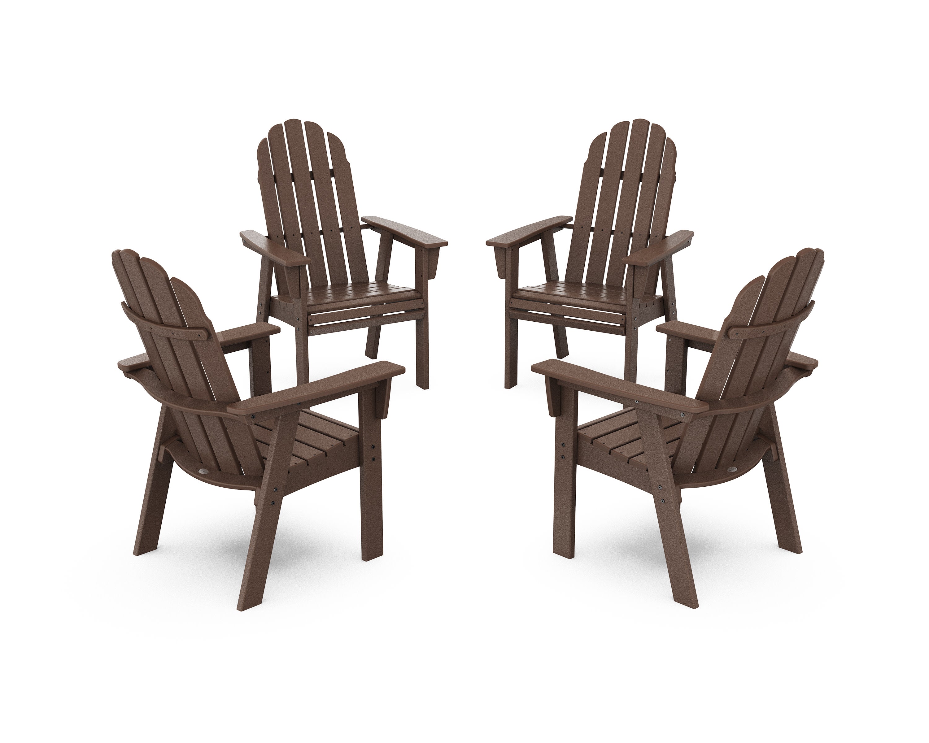 Vineyard 4-Piece Curveback Upright Adirondack Conversation Set in Mahogany