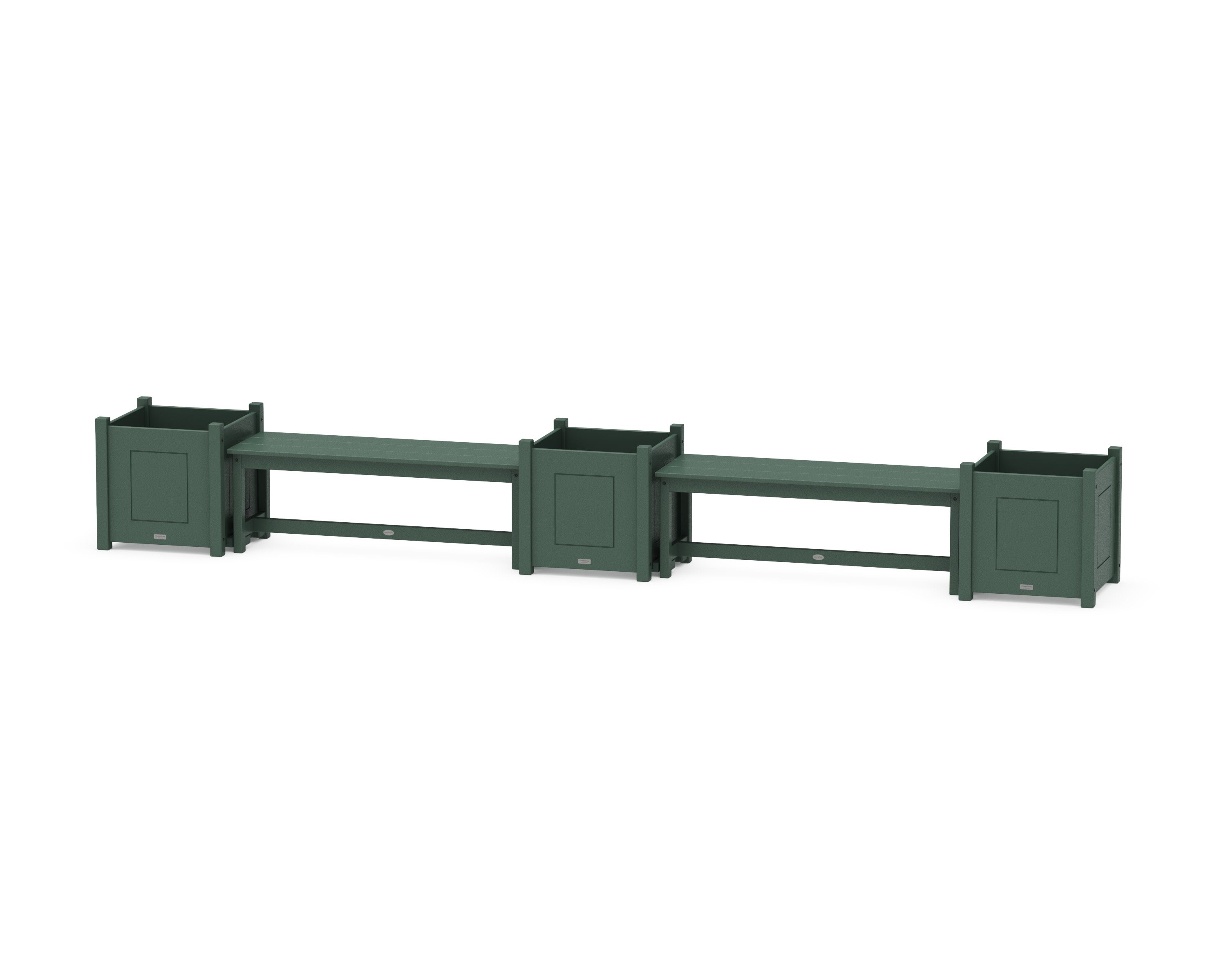 48" Country Living Straight Double Planter Bench Set - Large in Green
