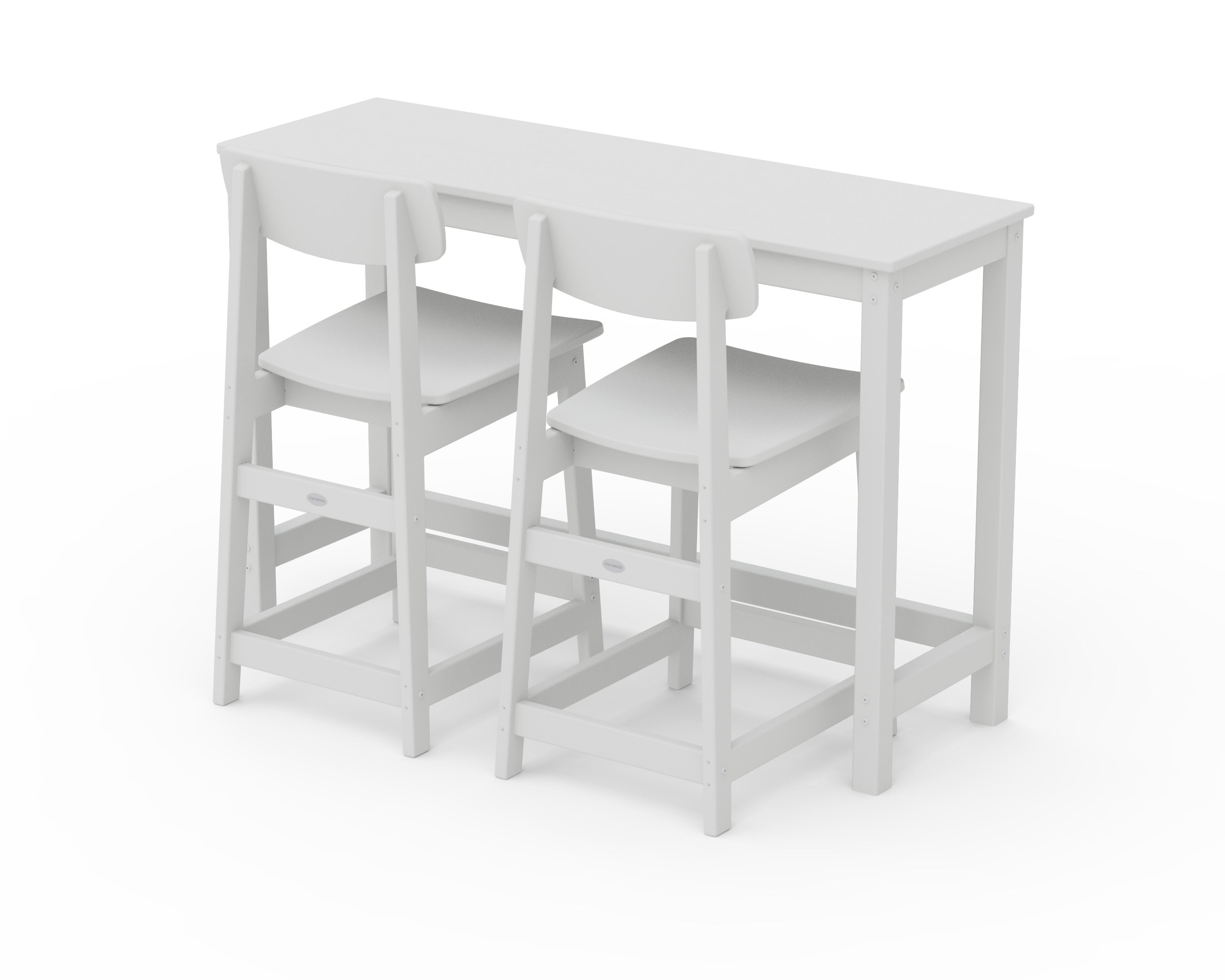 Modern Studio Urban Counter Chair 3-Piece Balcony Set in White