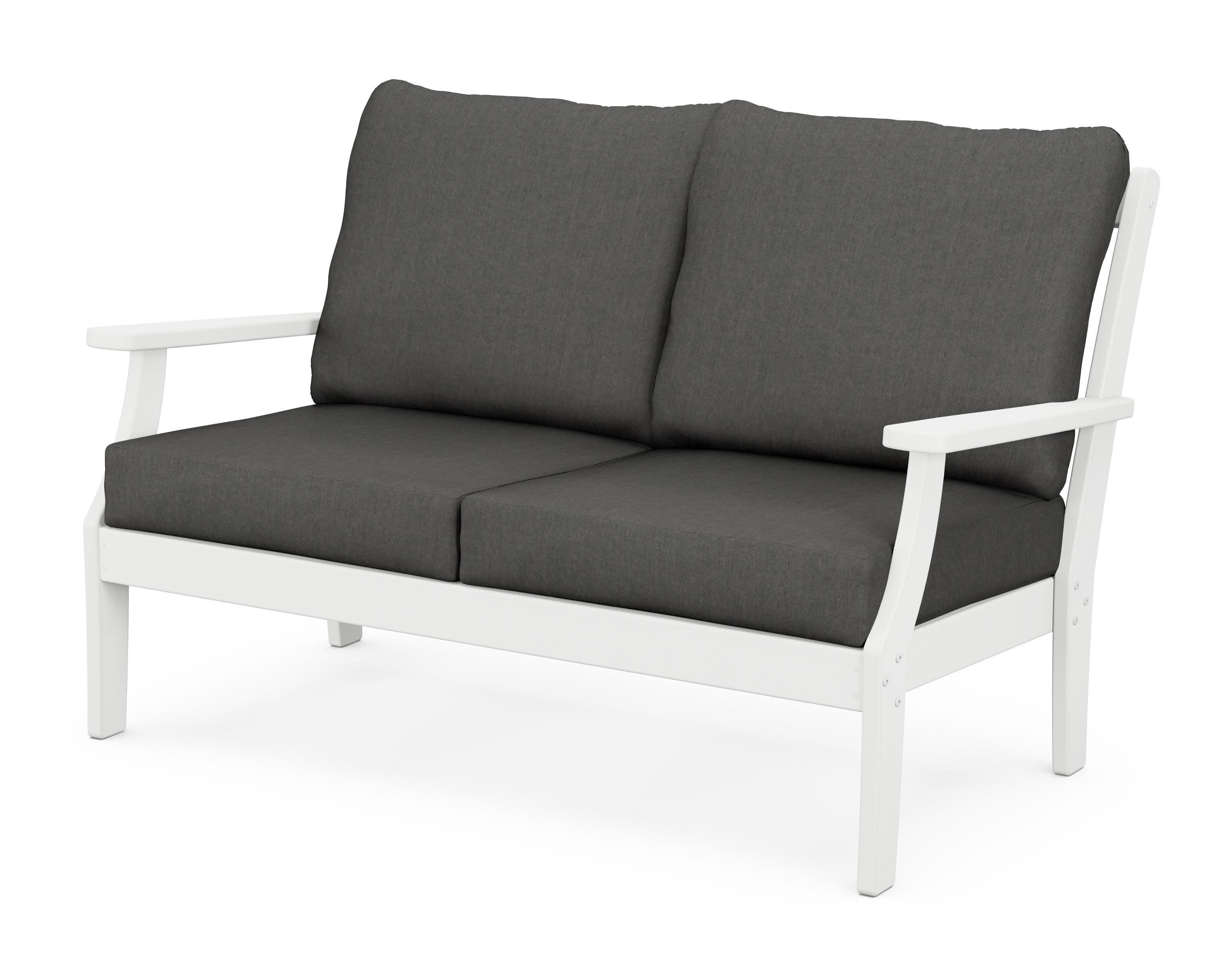Braxton Deep Seating Loveseat in White / Spectrum Carbon