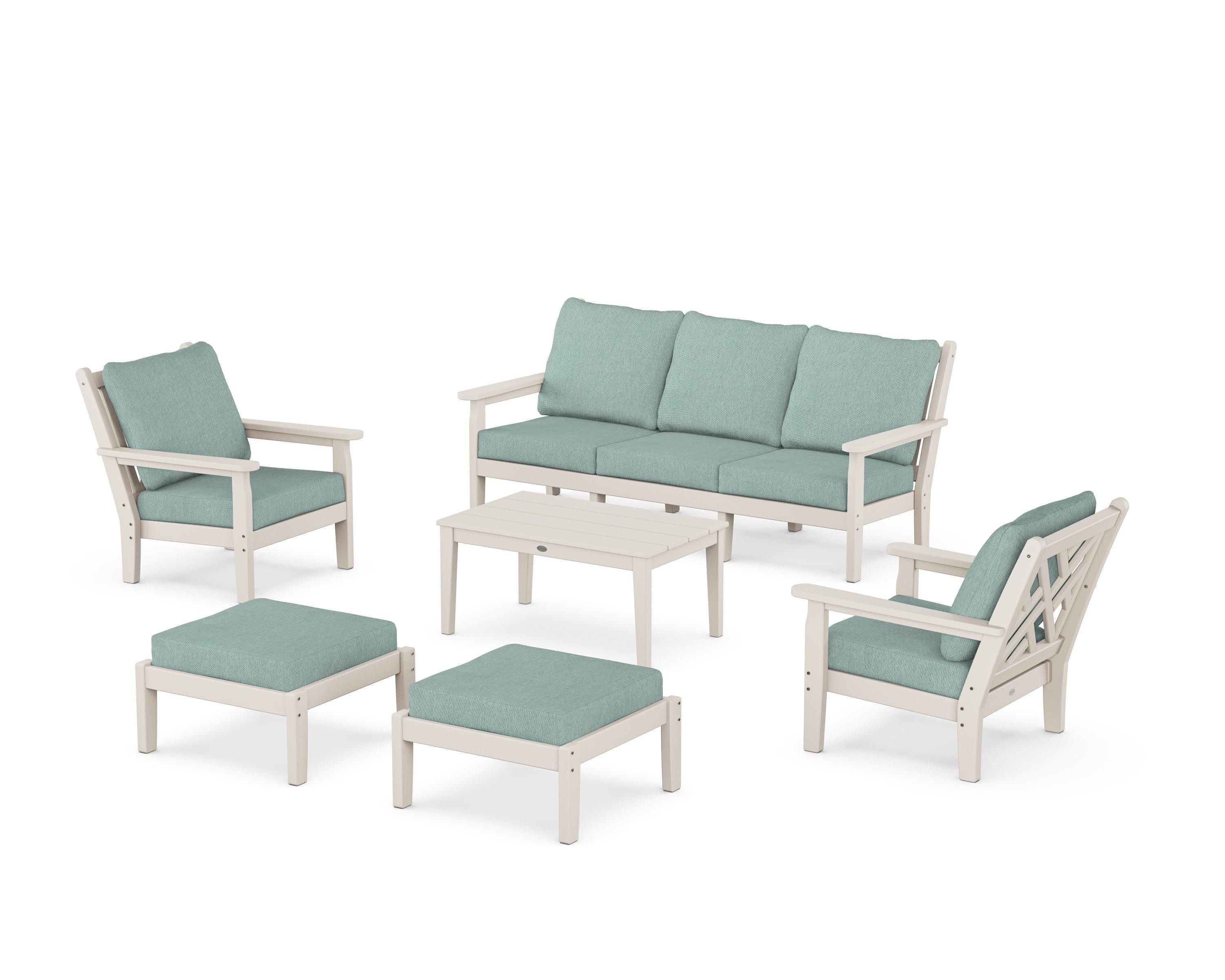 Chippendale 6-Piece Lounge Sofa Set in Sand / Glacier Spa