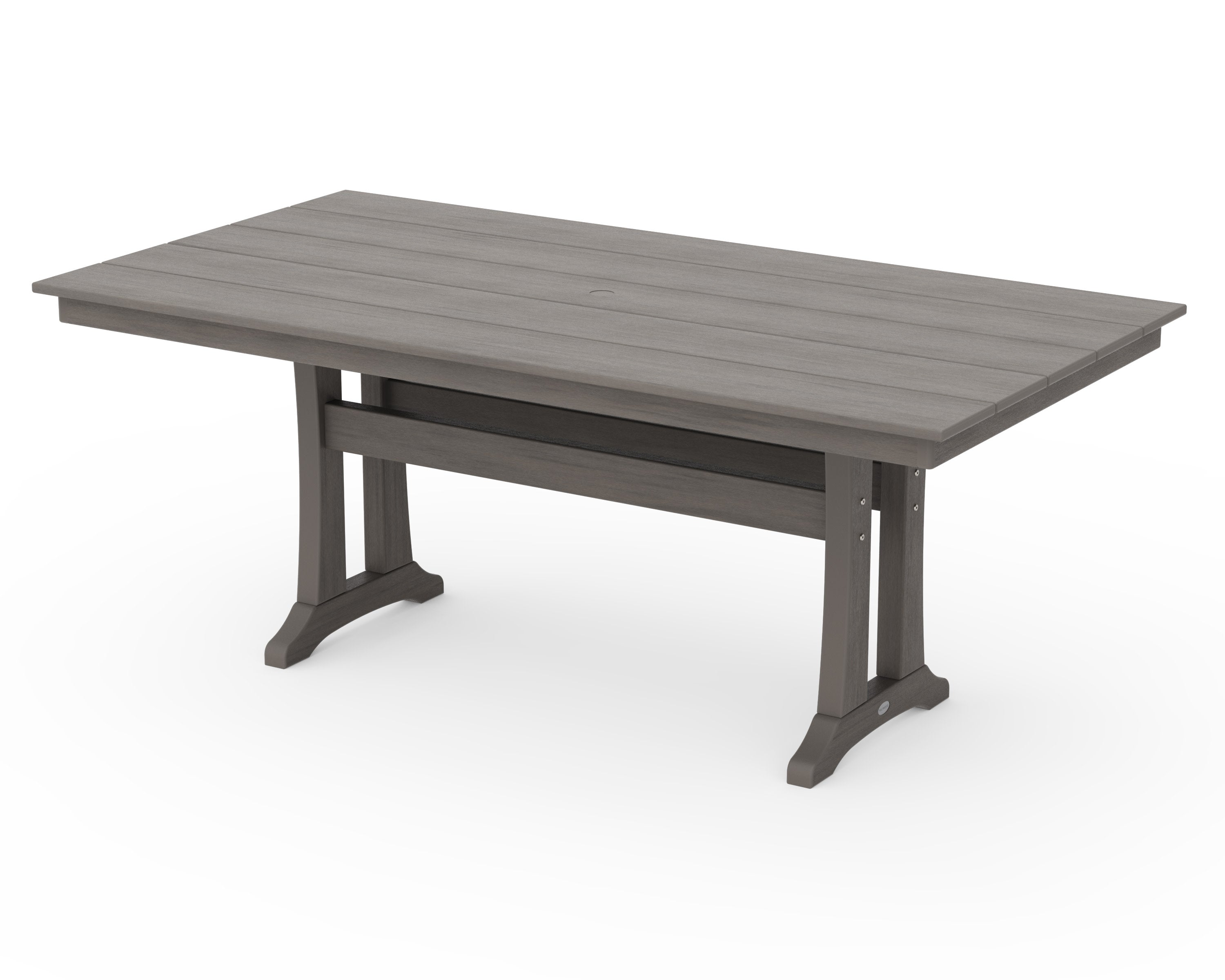 Farmhouse Trestle 37" x 72" Dining Table in Driftwood