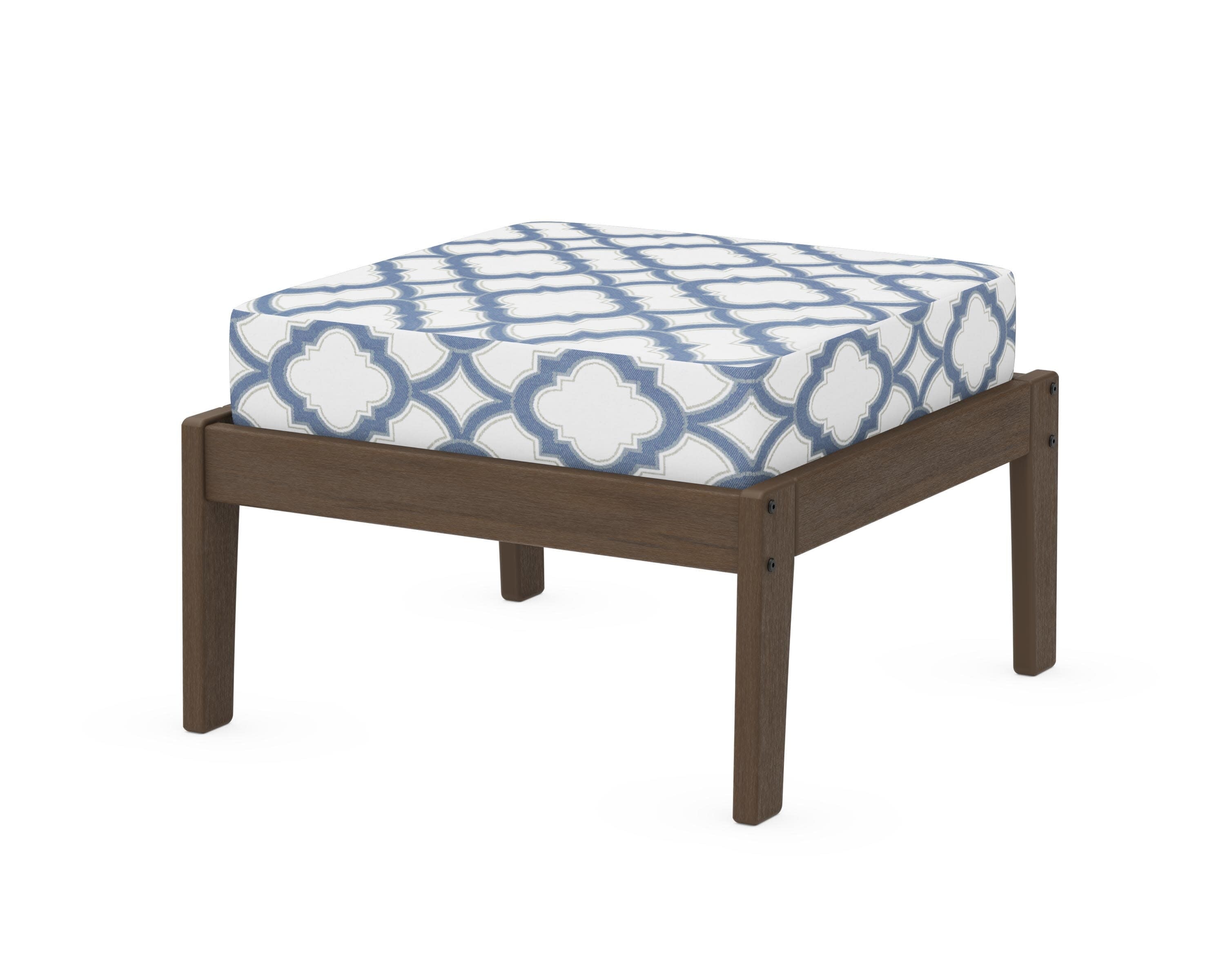 Deep Seating Ottoman in Kona / Trellis Sky Blue