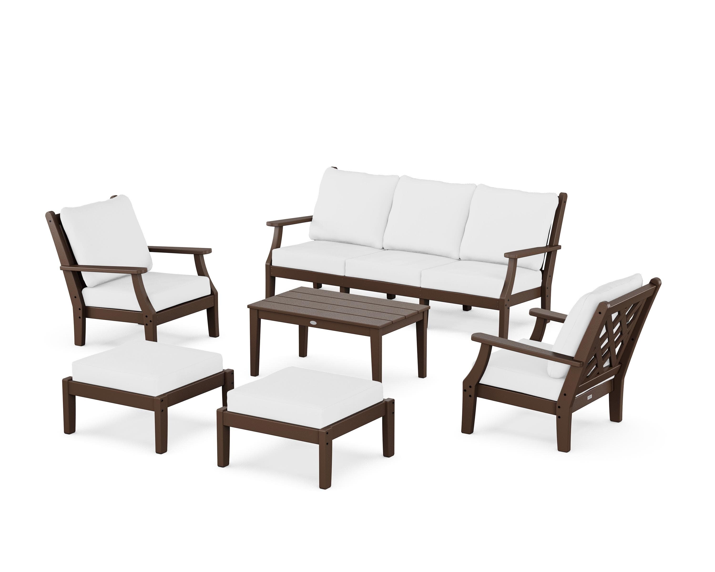 Wovendale 6-Piece Lounge Sofa Set in Mahogany / Natural