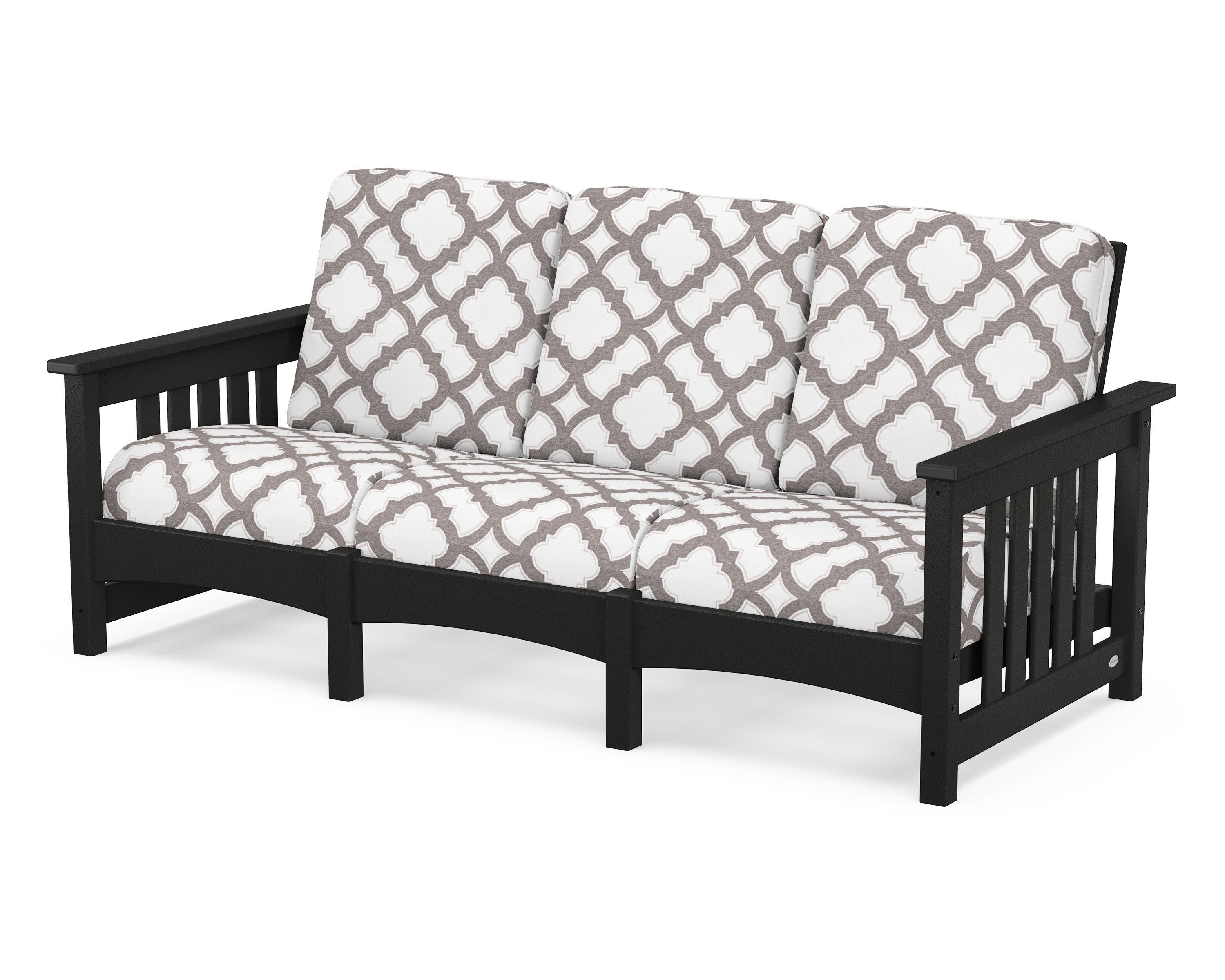 Club Mission Sofa in Black / Trellis Grey Mist