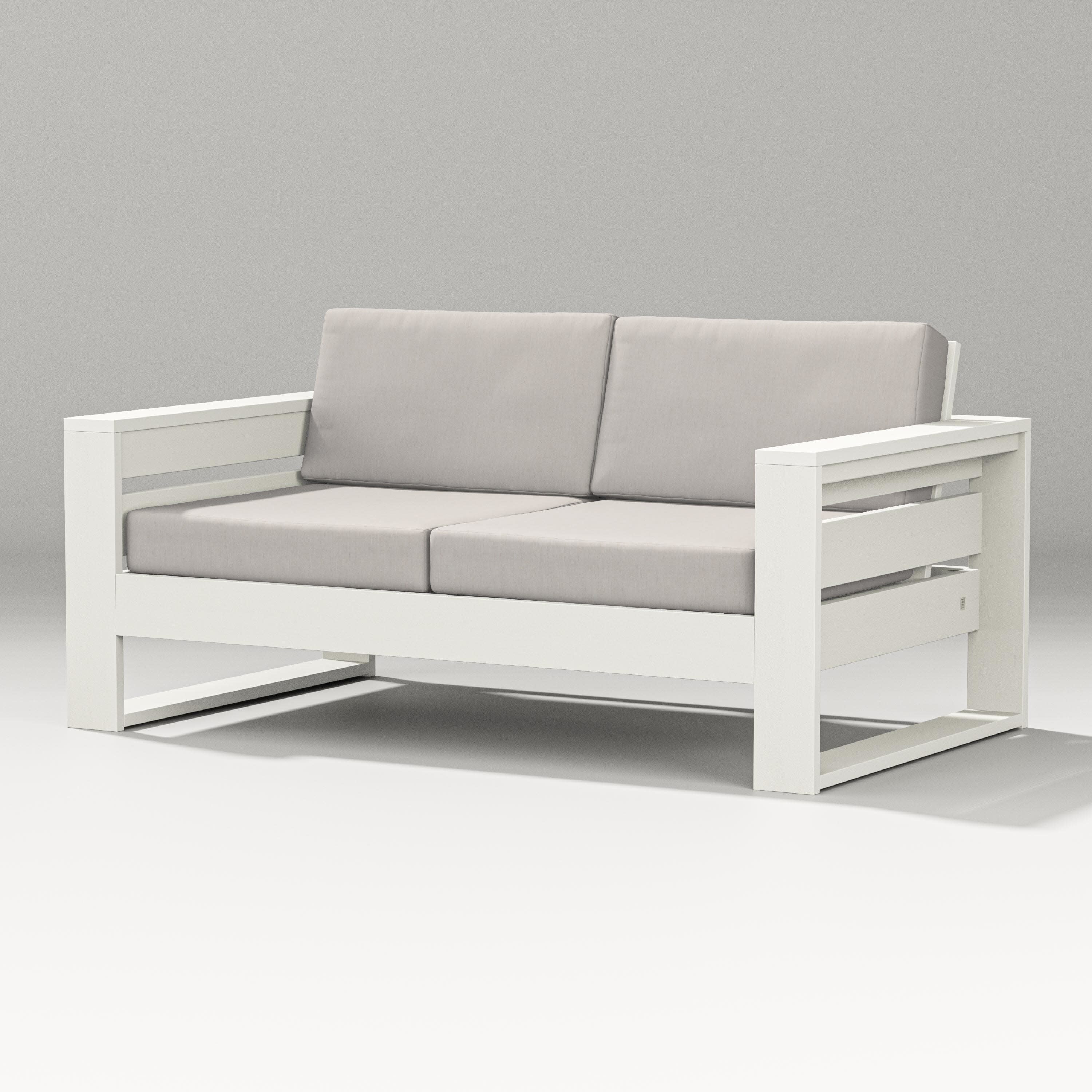 Latitude Loveseat in Vintage White / Cast Ash
