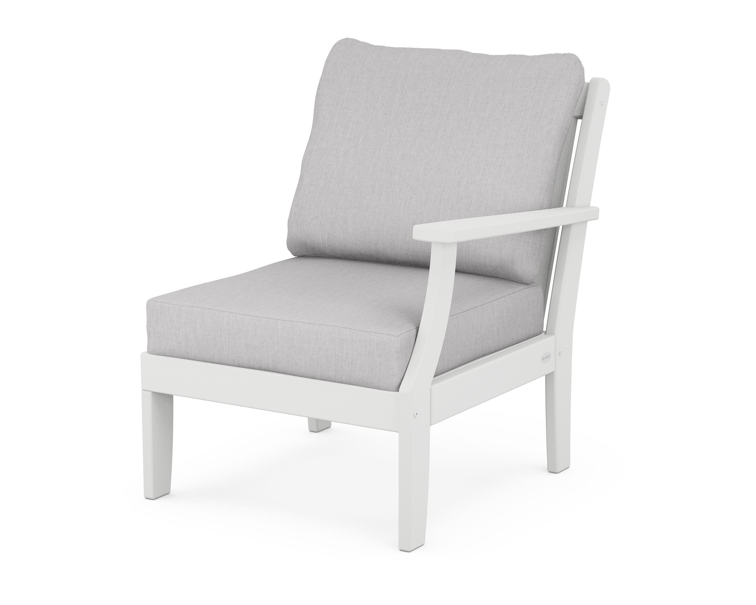 Braxton Modular Right Arm Chair in White / Granite