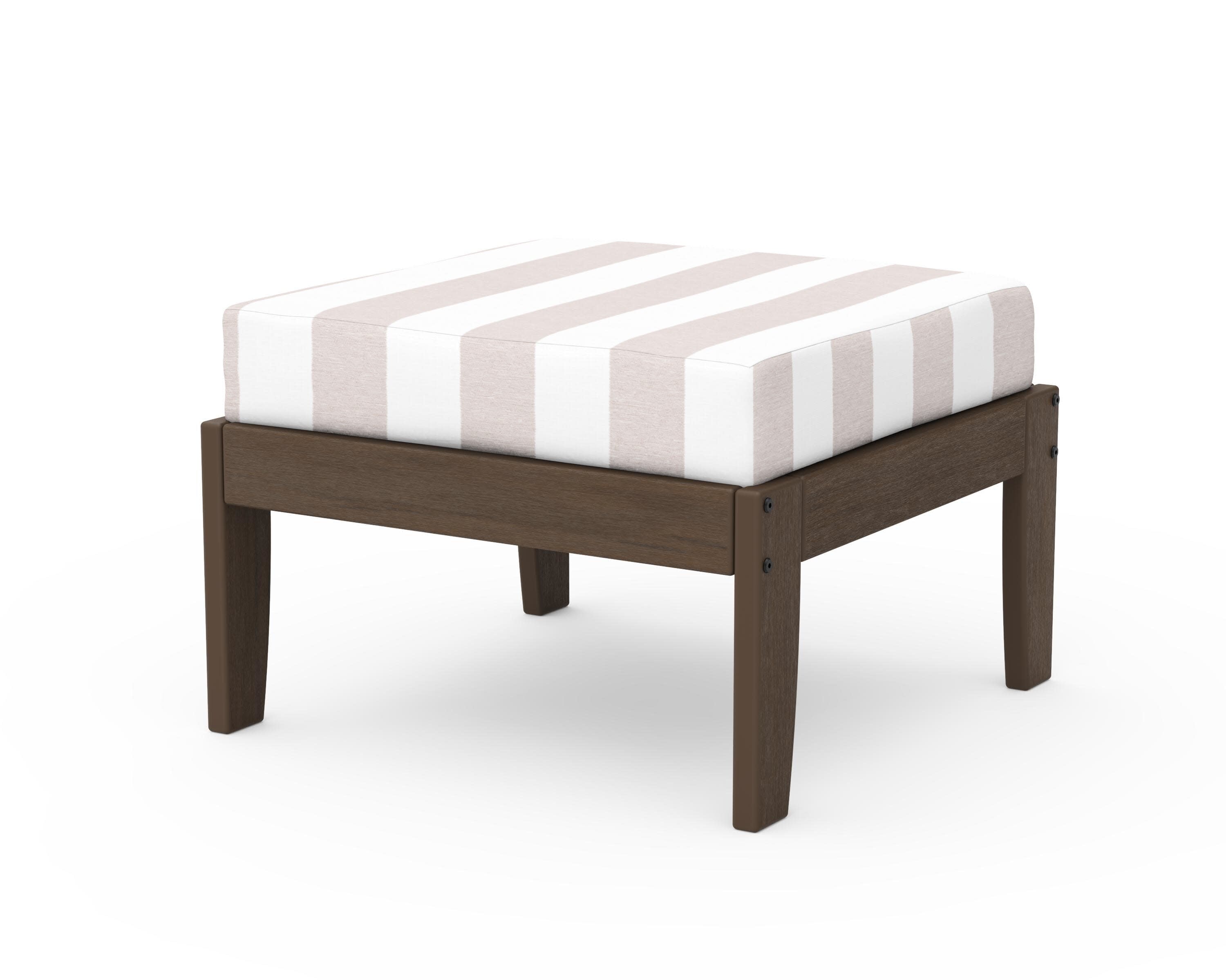 Modular Ottoman - Classic in Kona / Cabana Stripe Dune Burlap