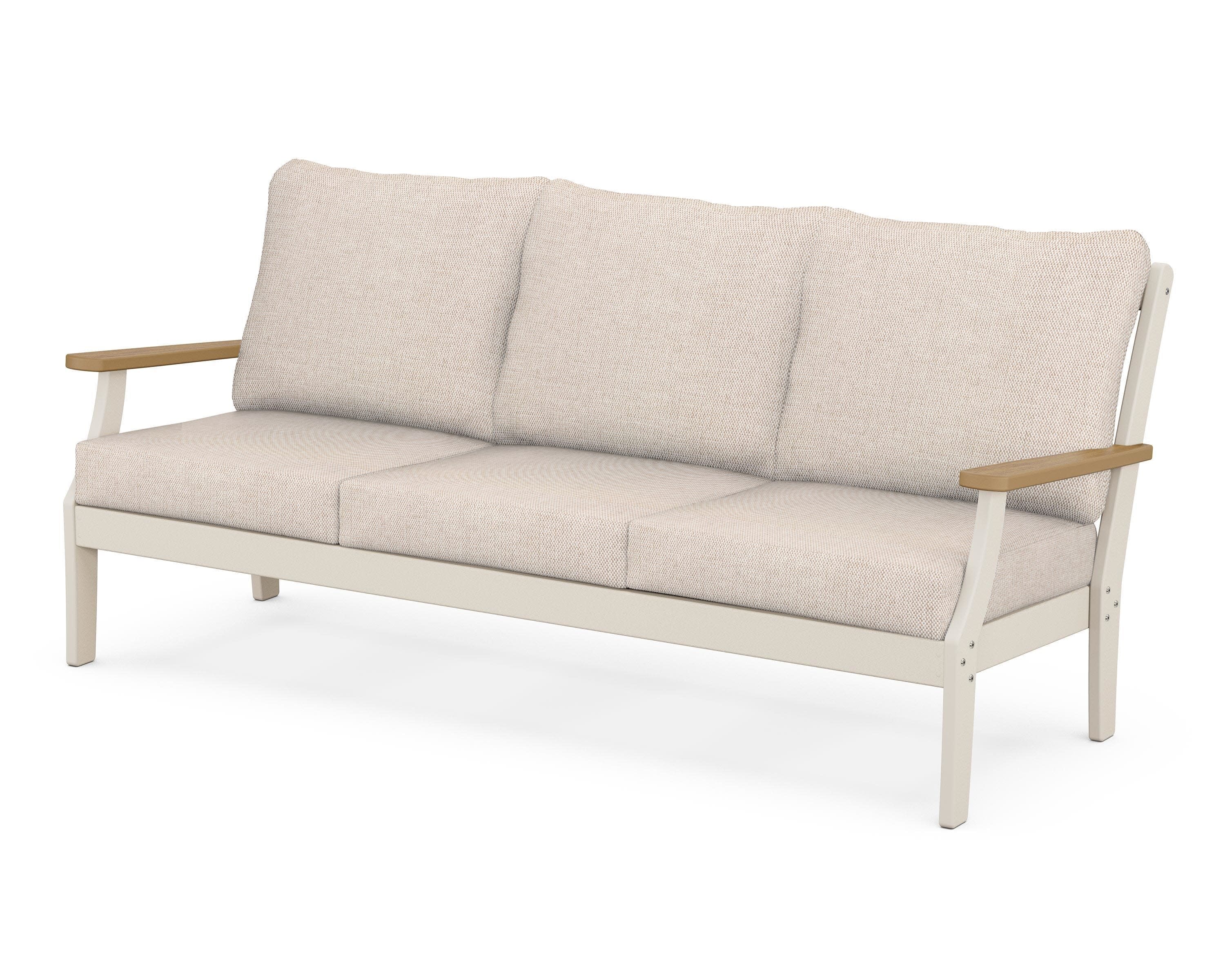 Braxton Deep Seating Sofa in Sand / Natural / Blend Linen
