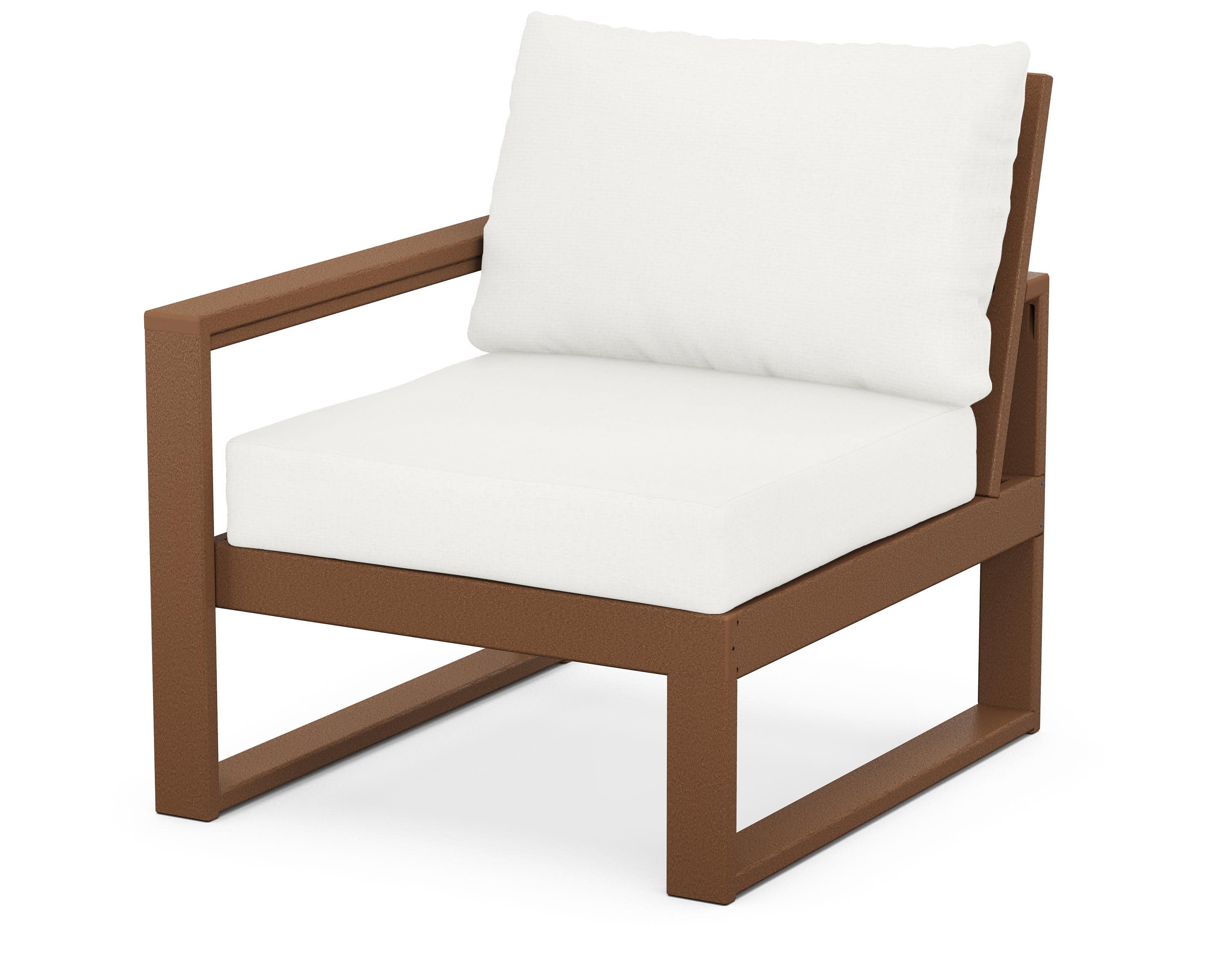 EDGE Modular Left Arm Chair in Teak / Natural Linen