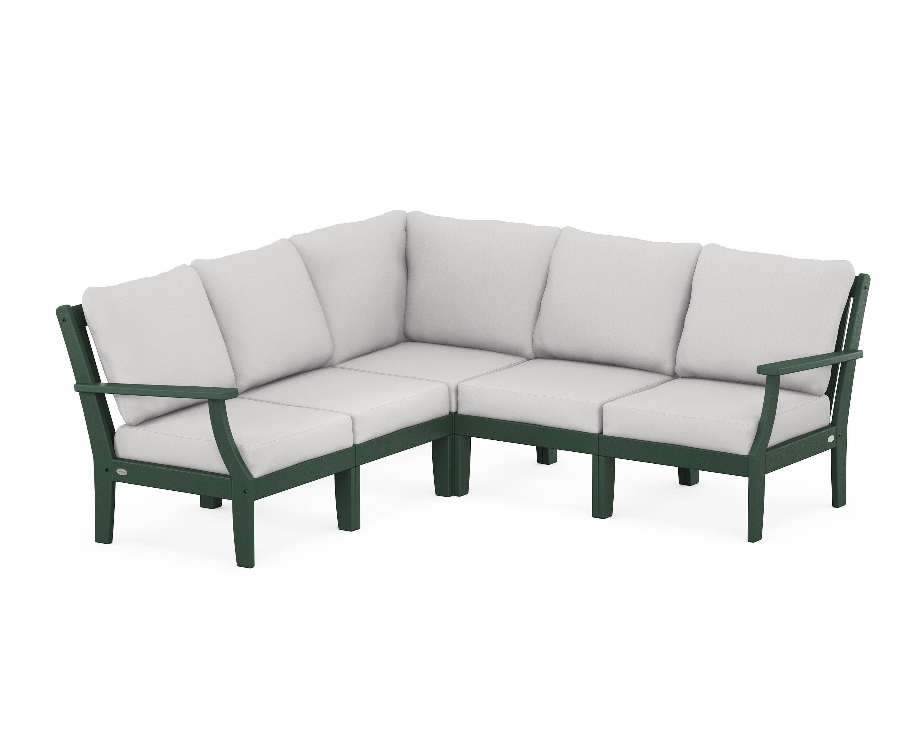 Braxton Modular 5-Piece Deep Seating Set in Green / Diamond in the Rough
